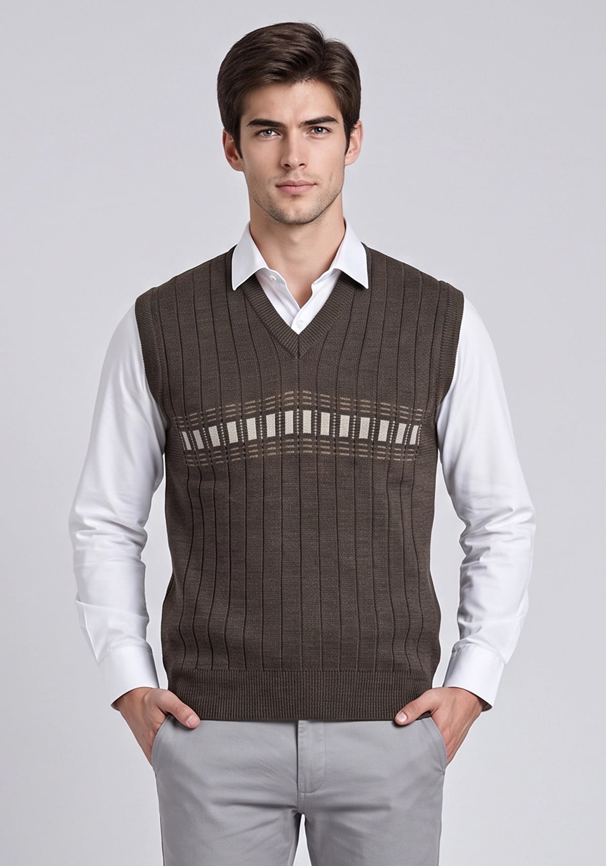 Wool Blend Brown Sleeveless