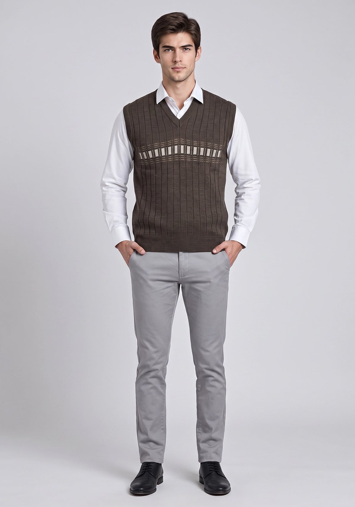Wool Blend Brown Sleeveless