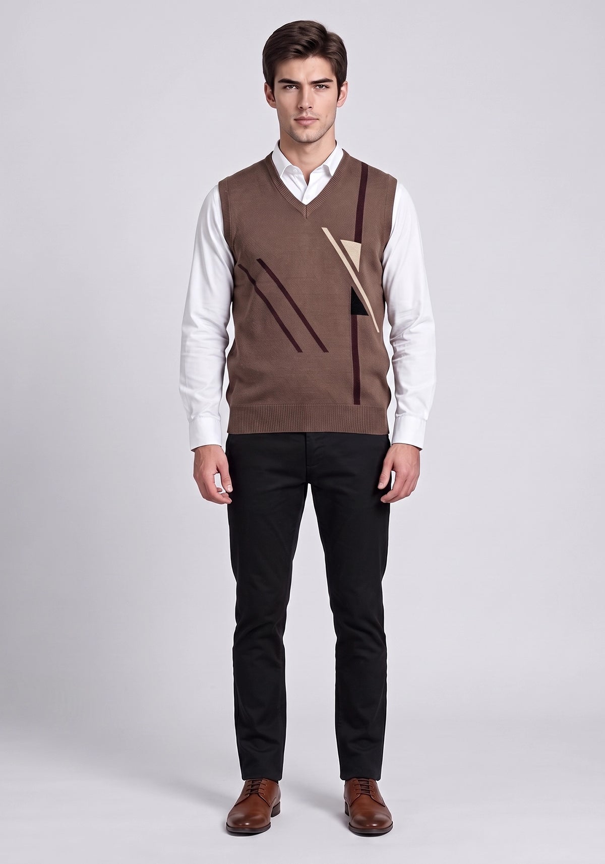 100% Lambswool Brown Sleeveless
