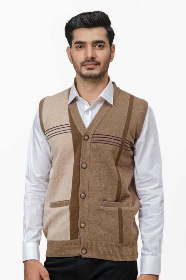 100% Lambswool Sleeveless Cardigan