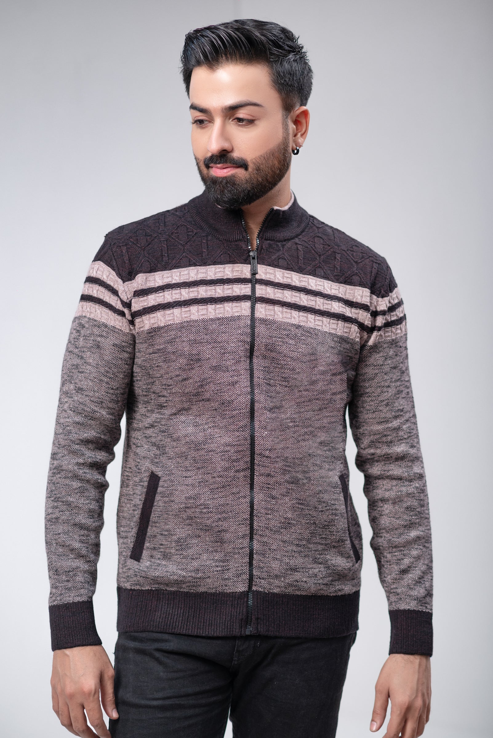 Soft Acrylic Wool Zipper Sweater