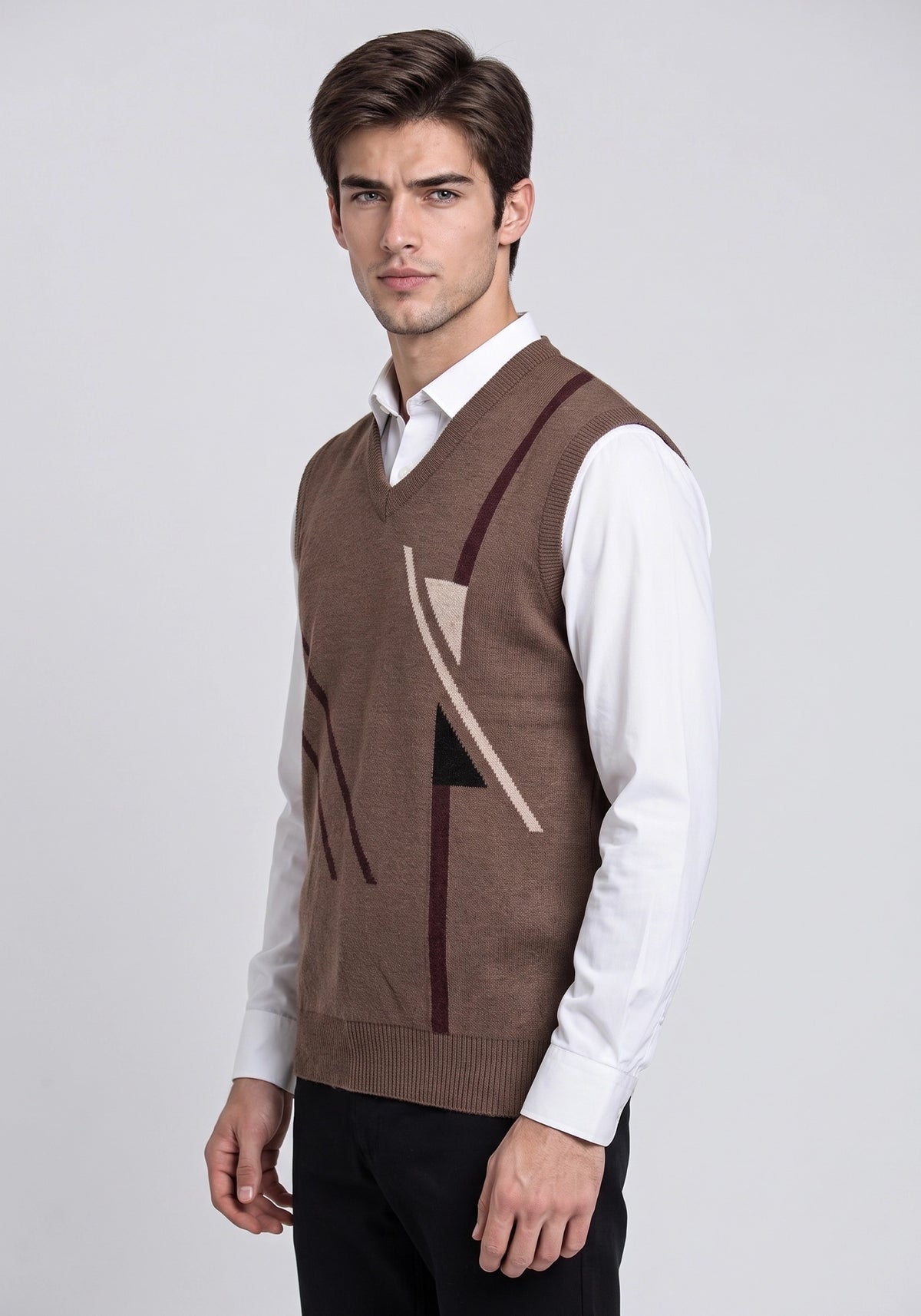 100% Lambswool Brown Sleeveless