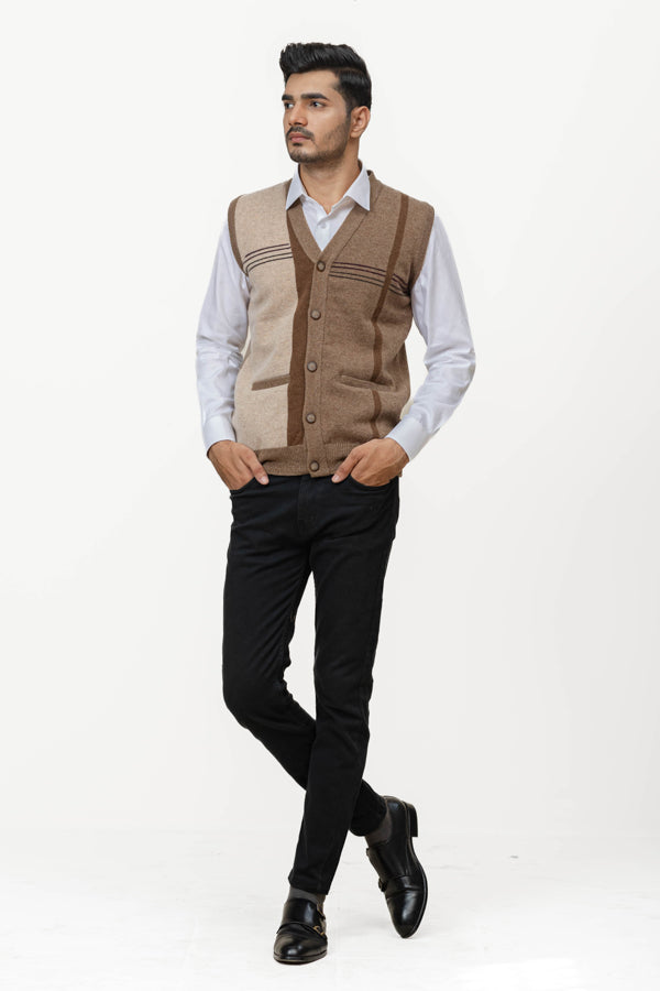 100% Lambswool Sleeveless Cardigan