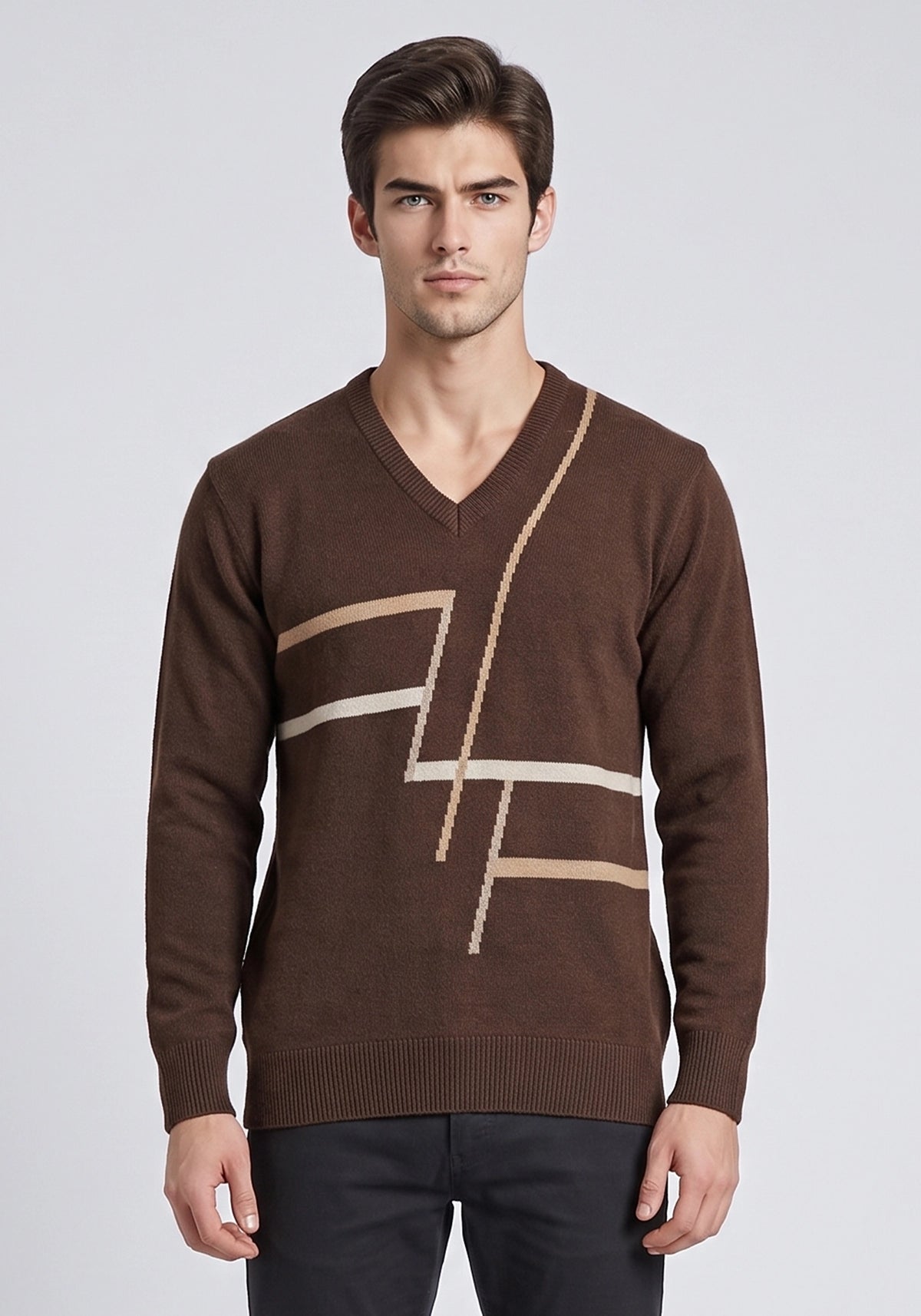 100% Lambswool Brown Pullover