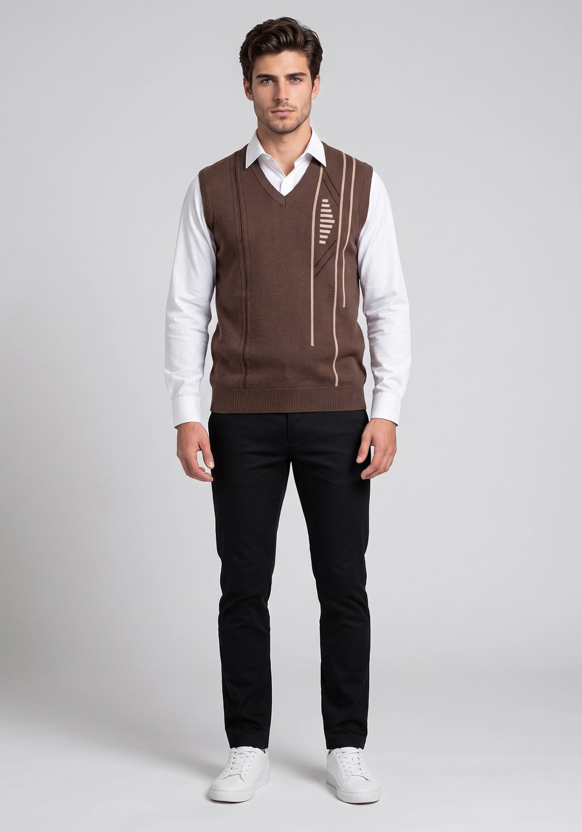 100% Lambswool Brown Sleeveless