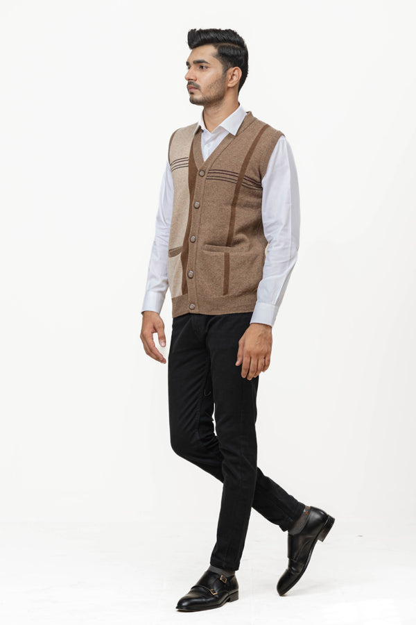 100% Lambswool Sleeveless Cardigan
