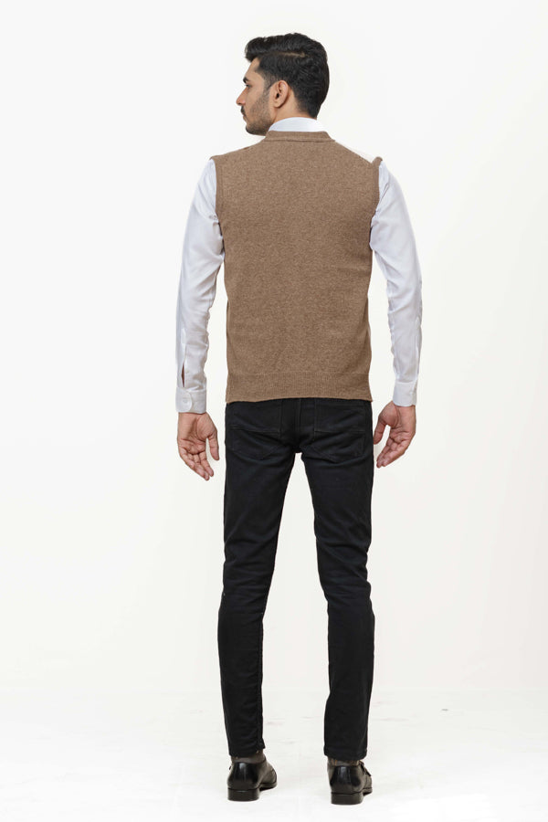 100% Lambswool Sleeveless Cardigan