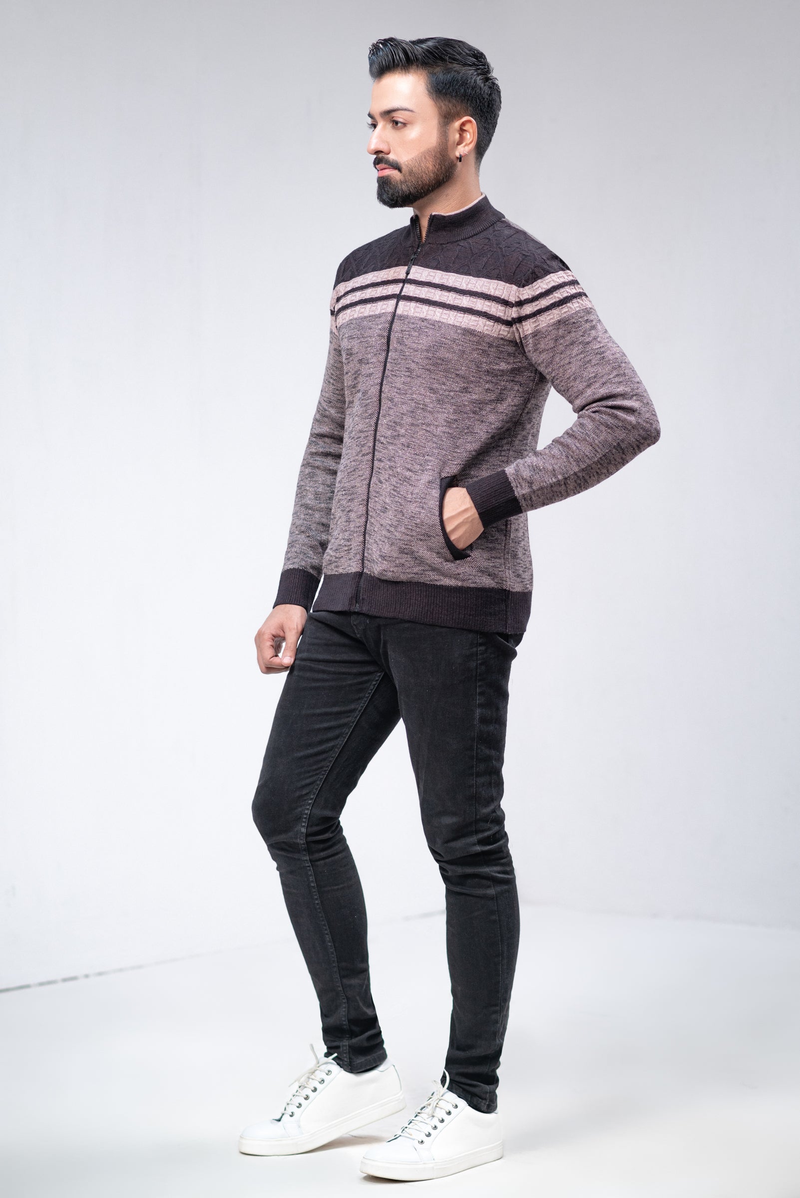 Soft Acrylic Wool Zipper Sweater