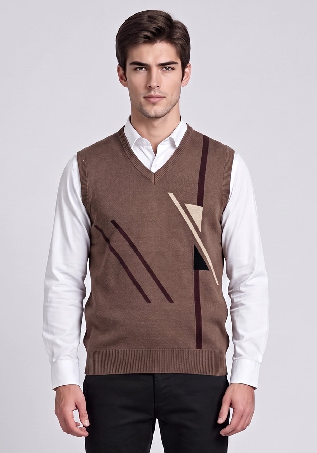 100% Lambswool Brown Sleeveless