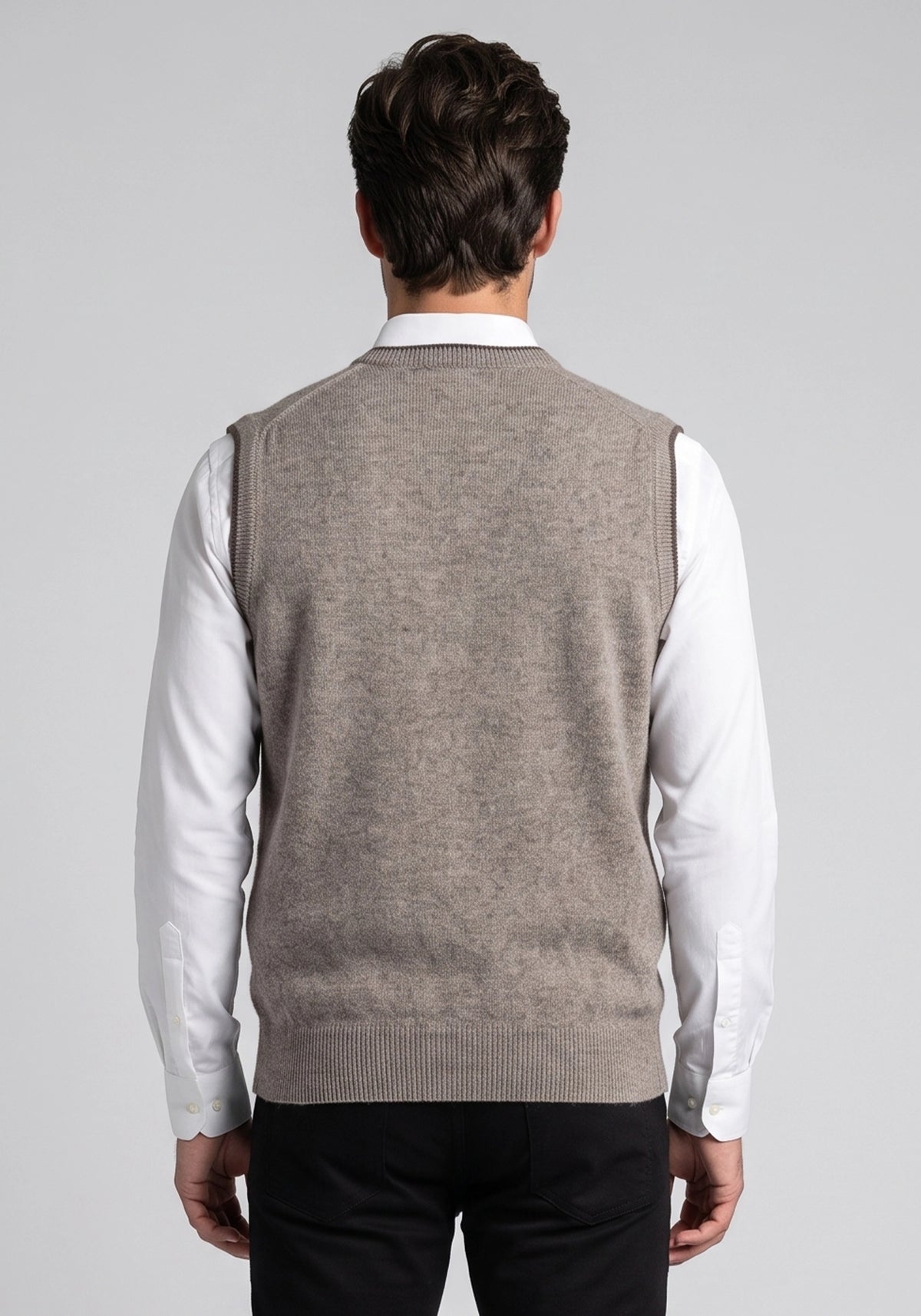 100% Lambswool Camel Mix Sleeveless