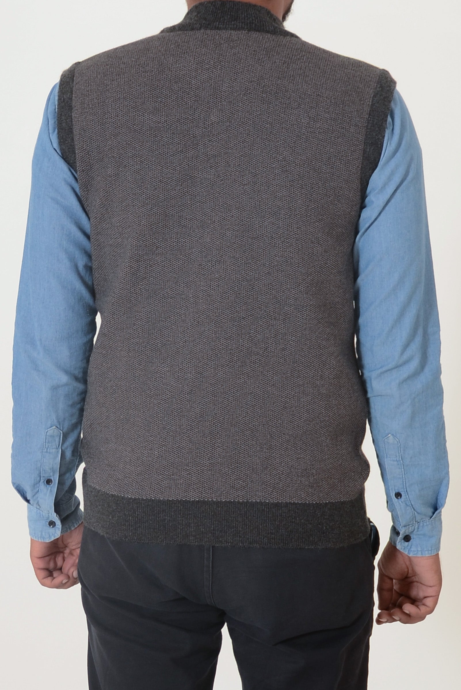 Soft Acrylic Wool Sleeveless Zipper Sweater