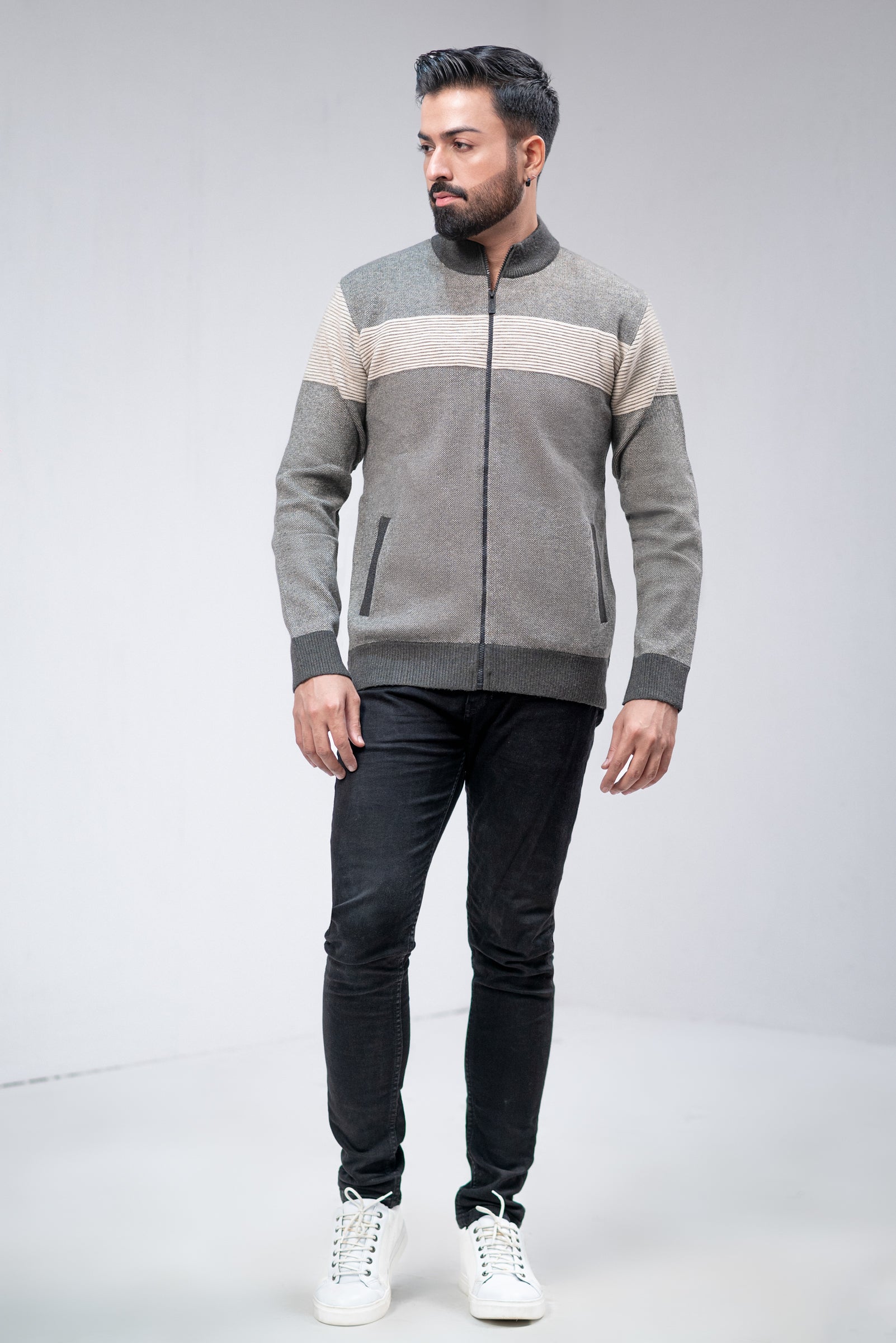 Soft Acrylic Wool Zipper Sweater