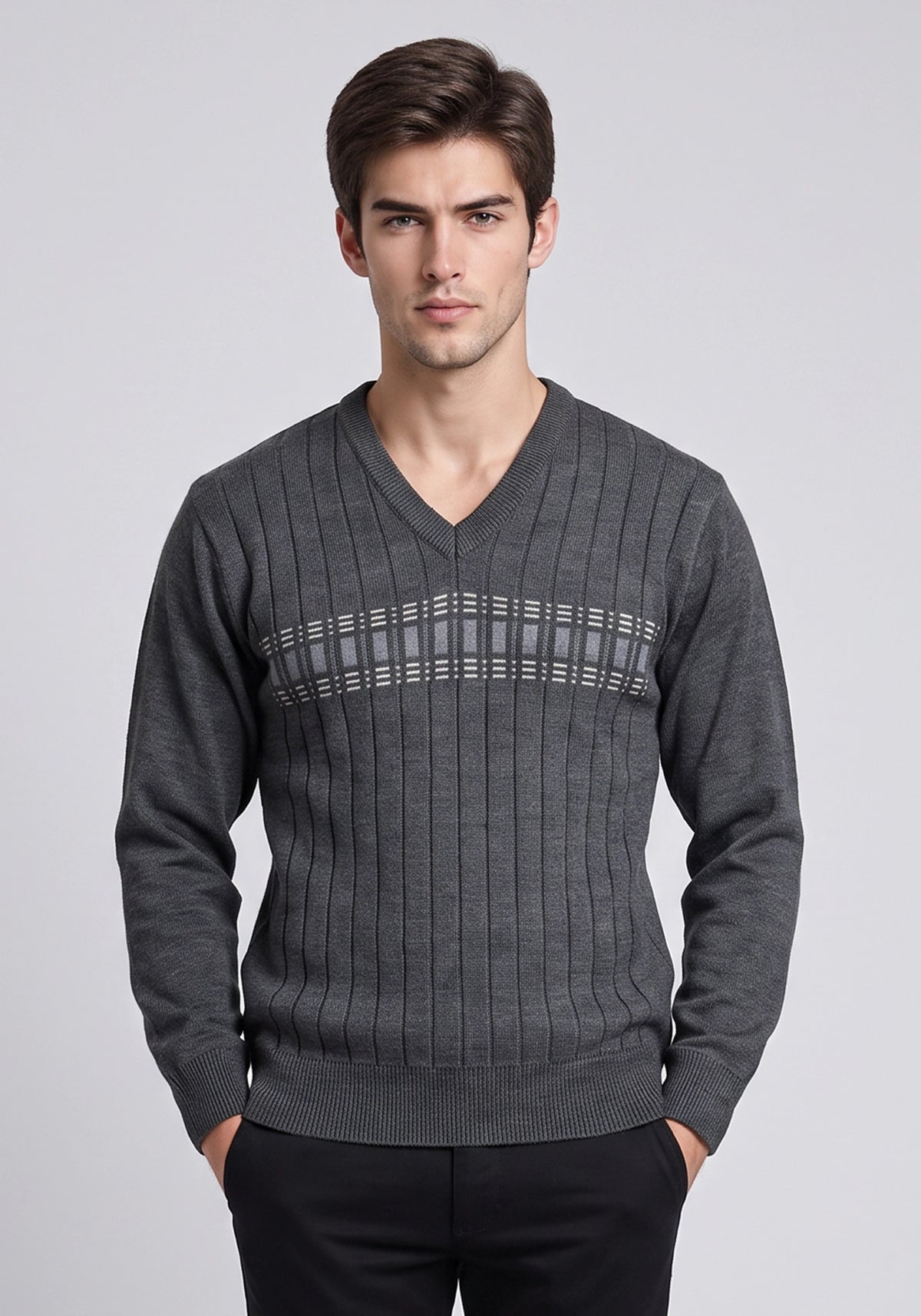 Wool Blend Charcoal Pullover