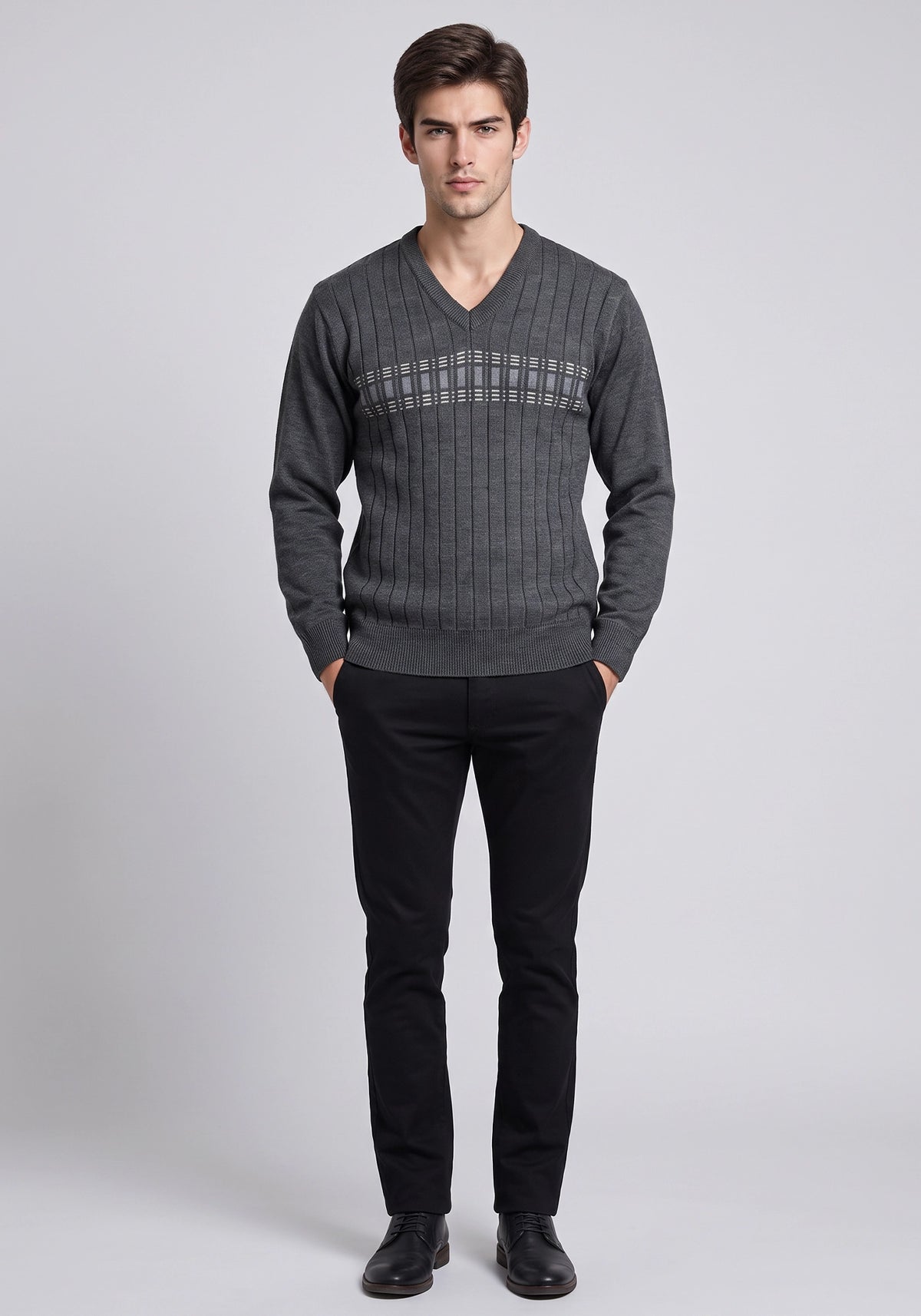 Wool Blend Charcoal Pullover