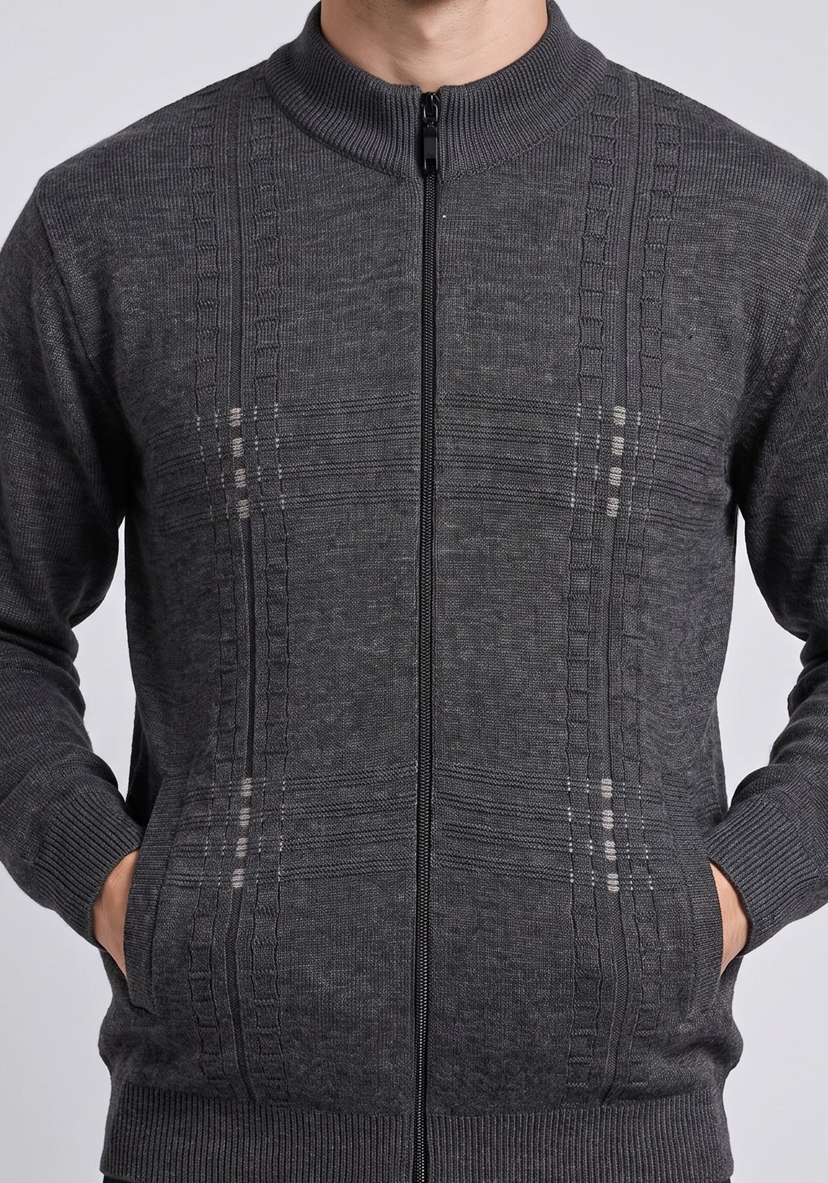 Wool Blend Charcoal Zipper