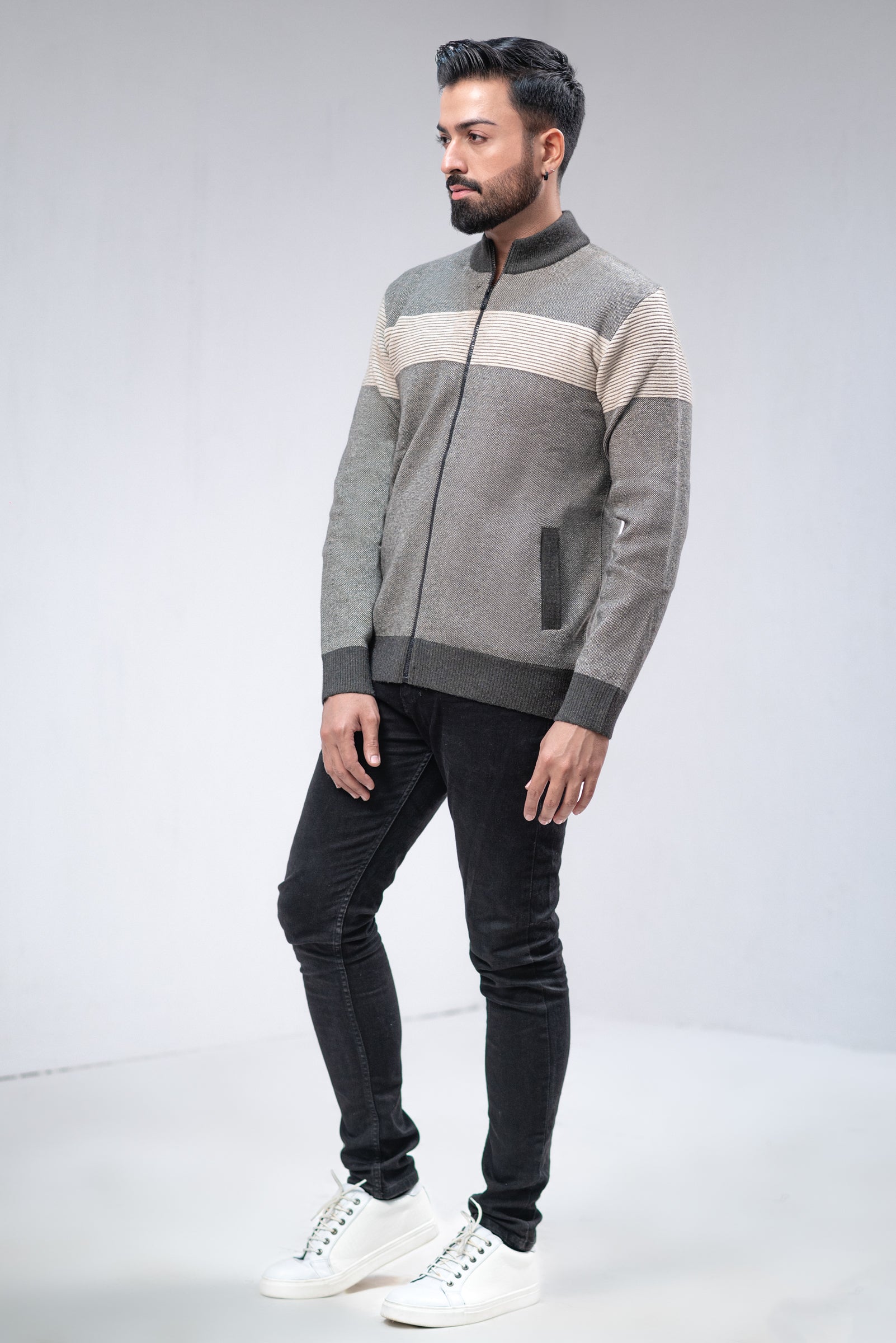 Soft Acrylic Wool Zipper Sweater