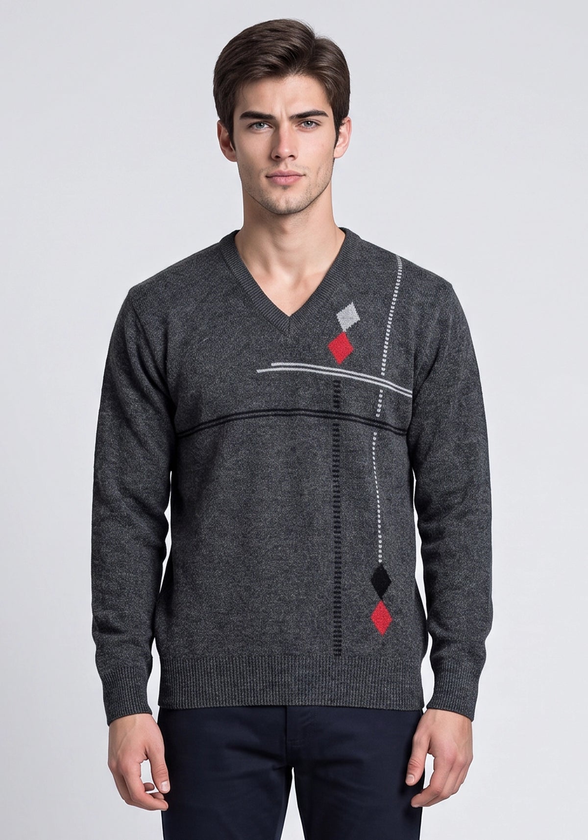 100% Lambswool Charcoal Pullover