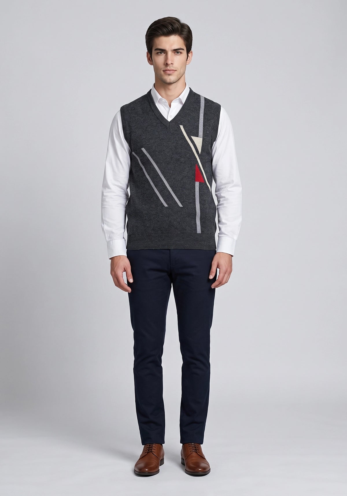 100% Lambswool Charcoal Sleeveless