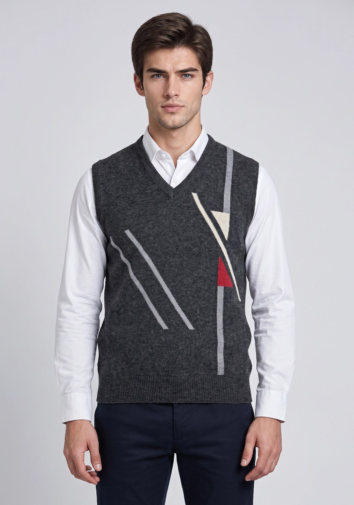 100% Lambswool Charcoal Sleeveless