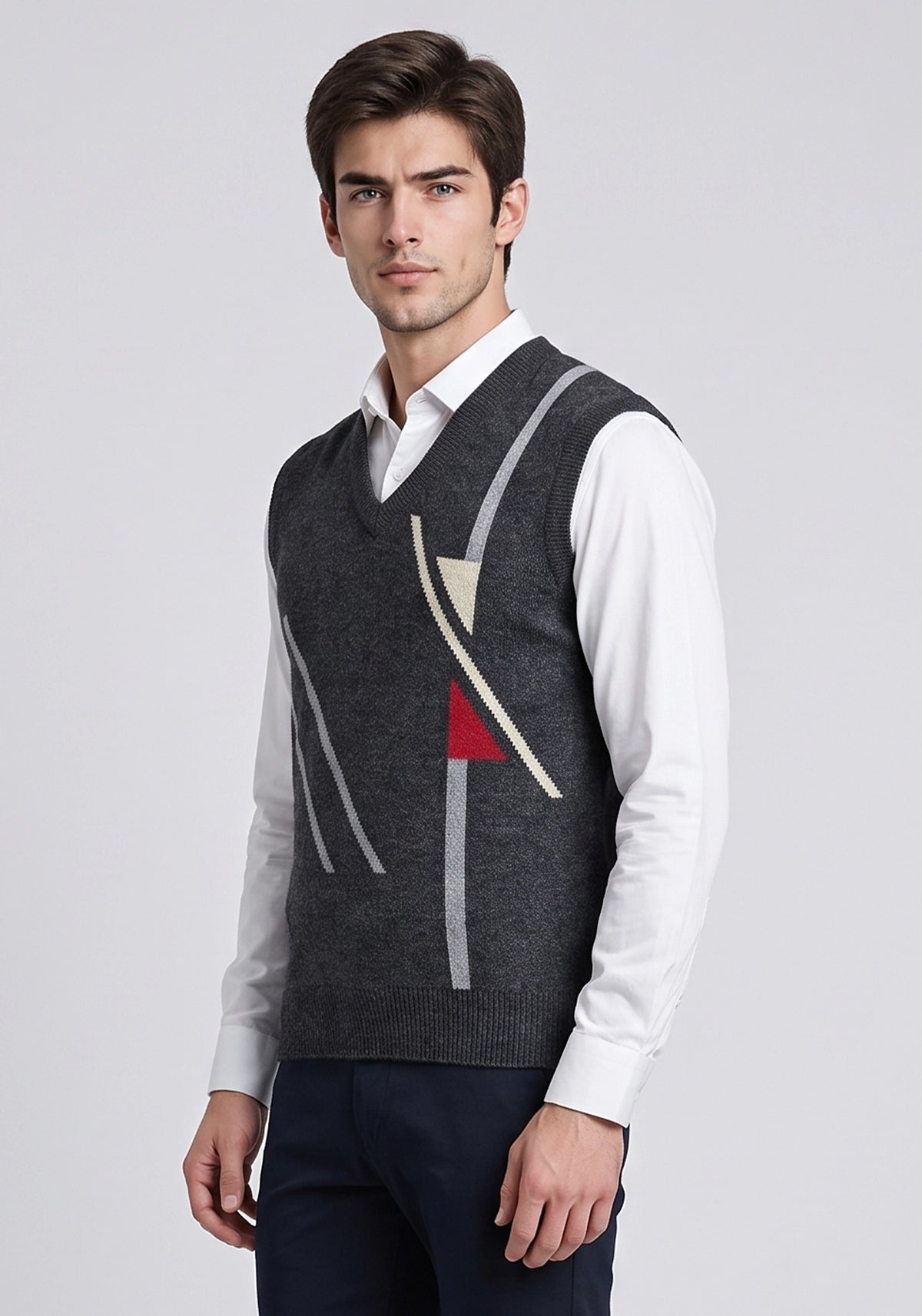 100% Lambswool Charcoal Sleeveless