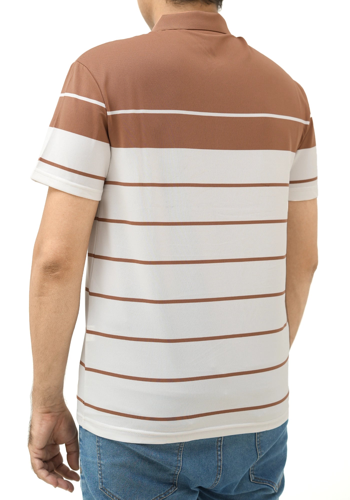 Polyester Fabric Stripe Design Polo