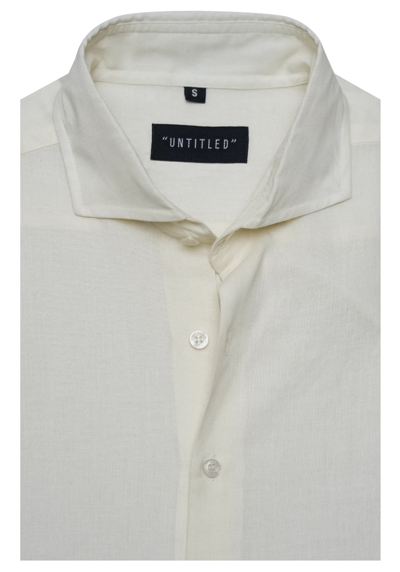 Linen Beige/Cream Plain Formal Shirt