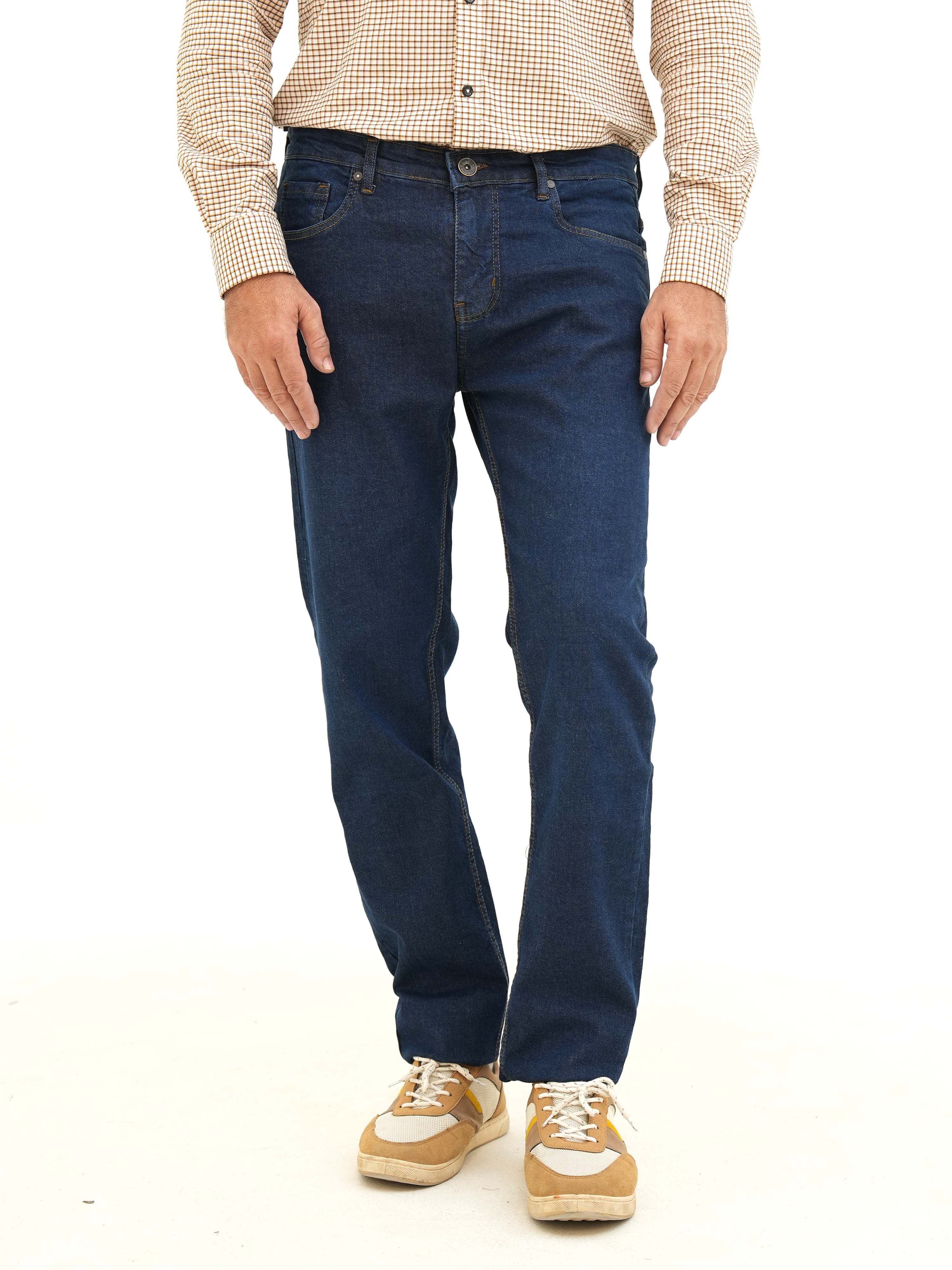 Regular Fit Dark Blue Denim Jeans