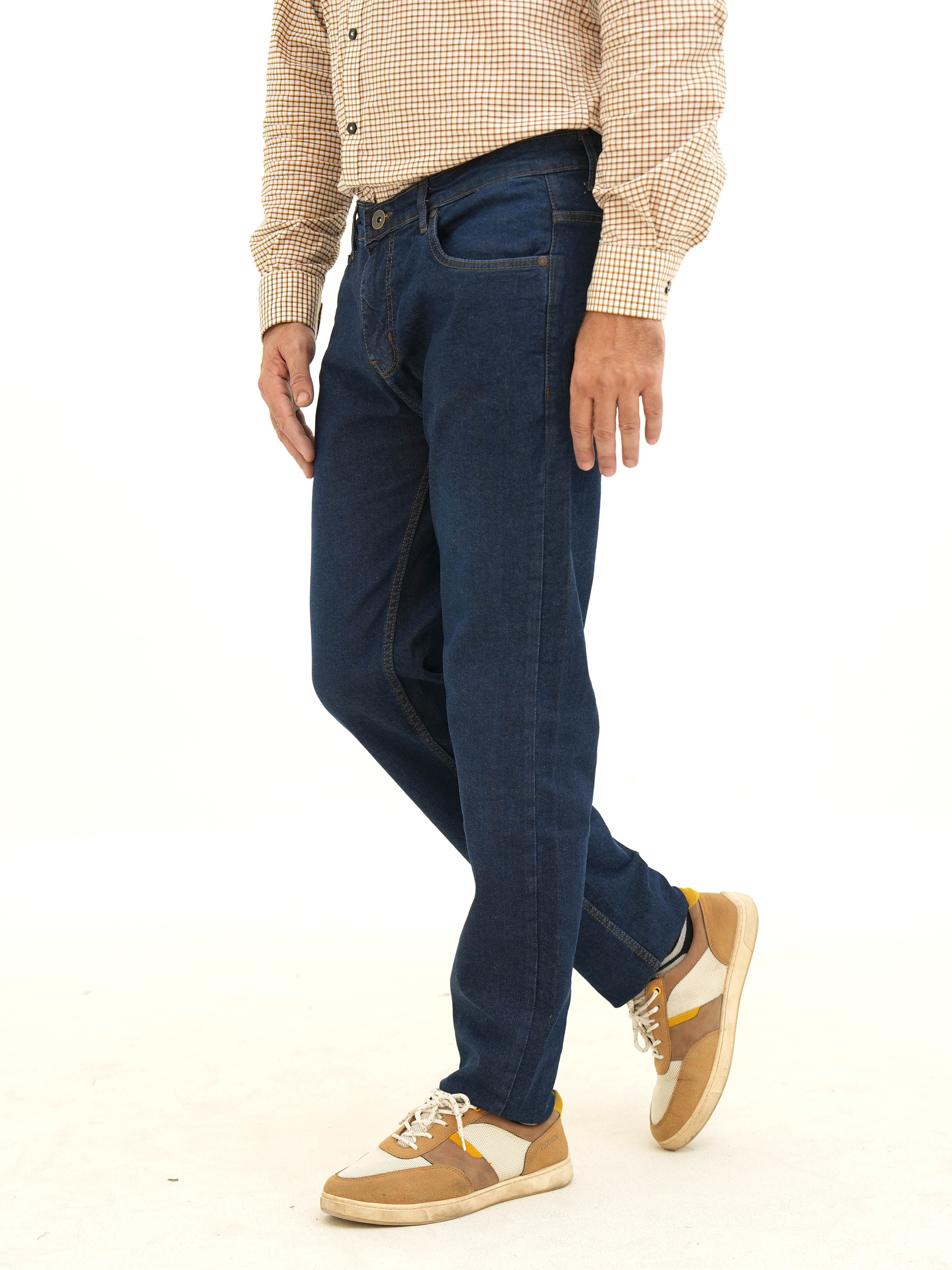 Regular Fit Dark Blue Denim Jeans
