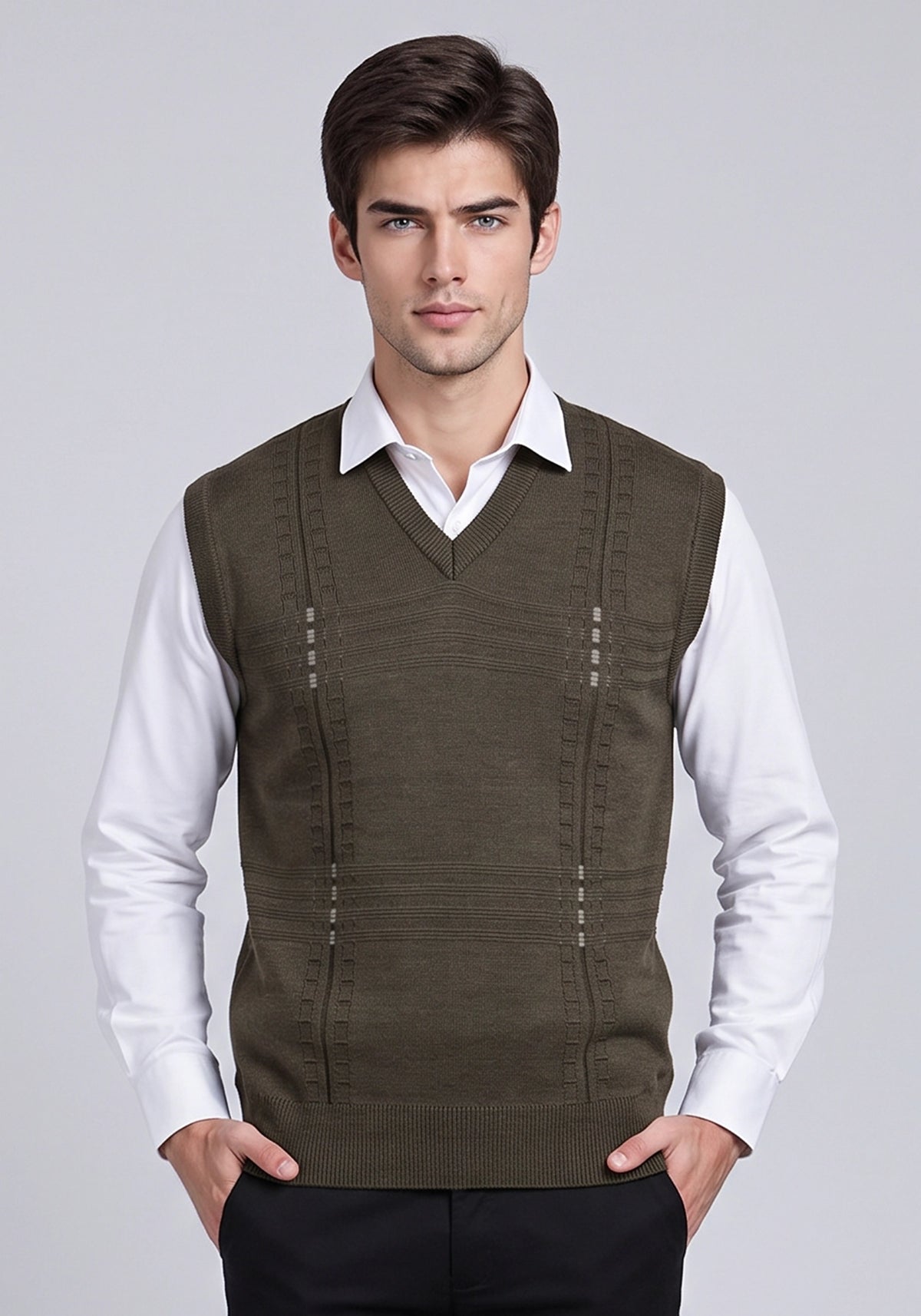 Wool Blend D Brown Sleeveless