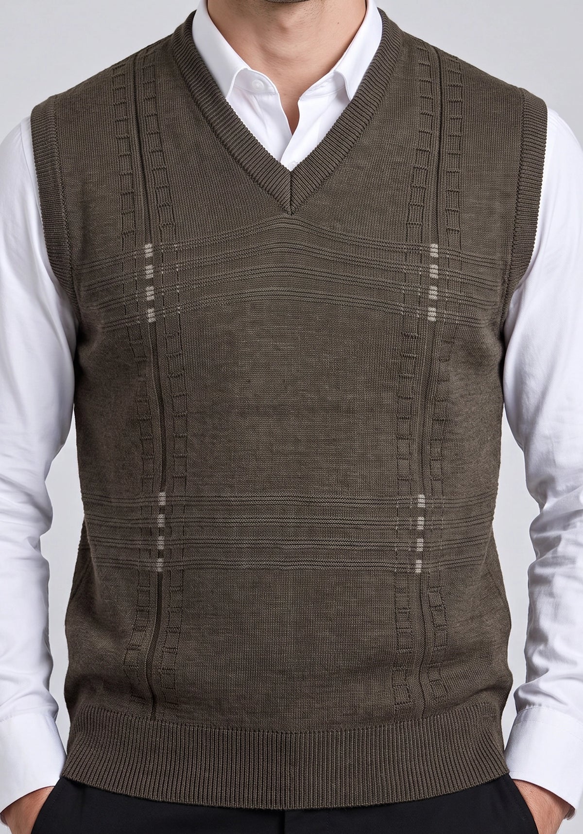 Wool Blend D Brown Sleeveless