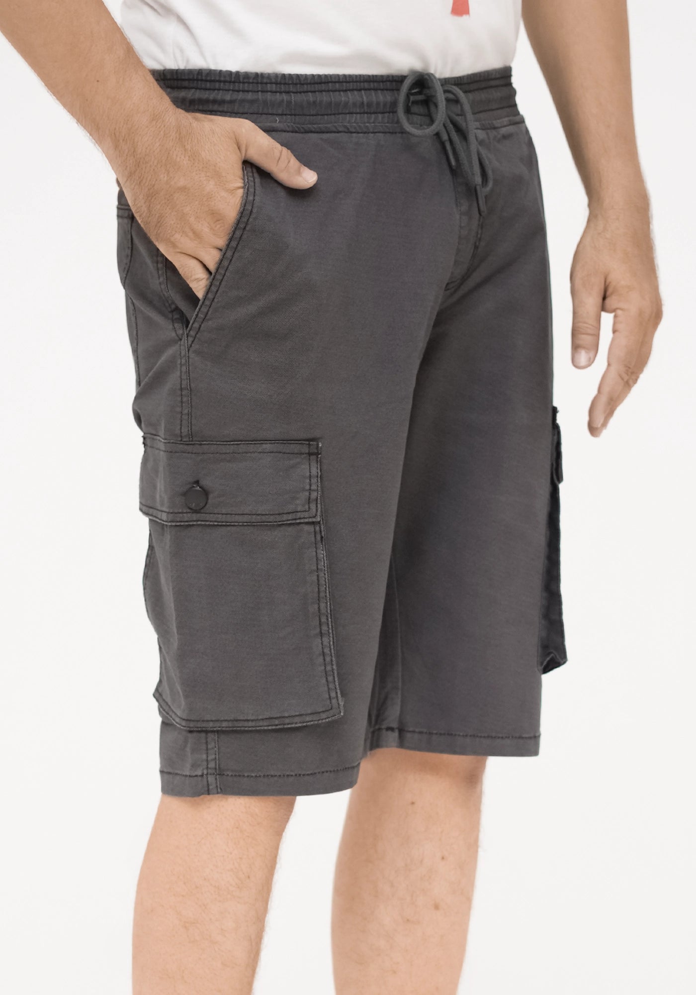 Men Dark Gray Cargo Shorts