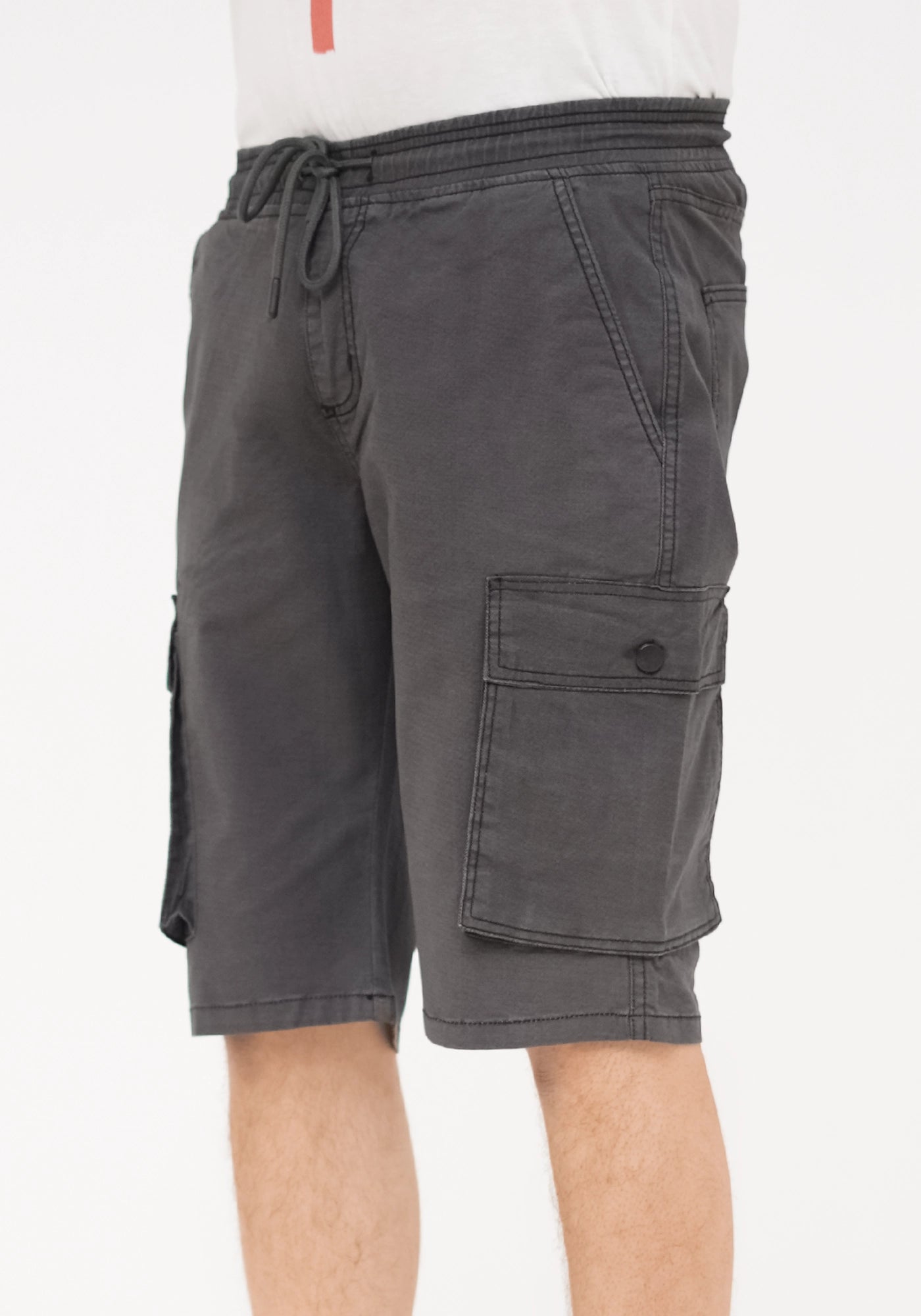 Men Dark Gray Cargo Shorts