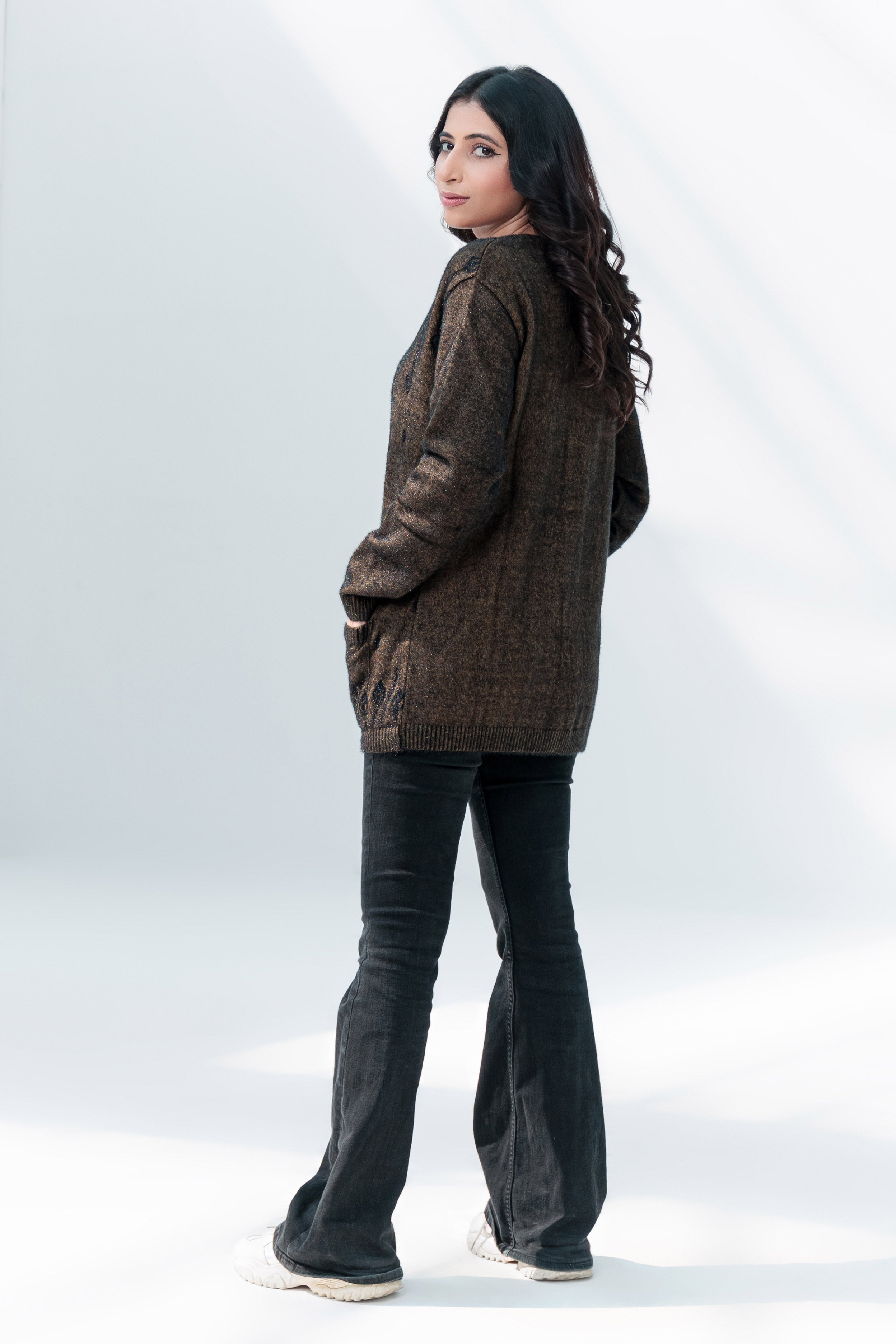 Soft Acrylic Wool Cardigan Olive