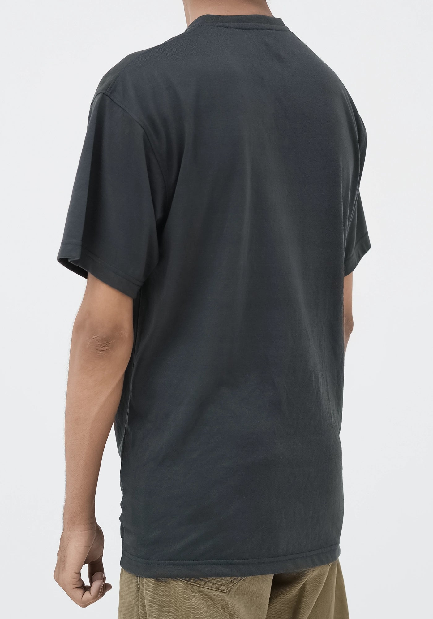 Cotton Henley Plain Round Neck