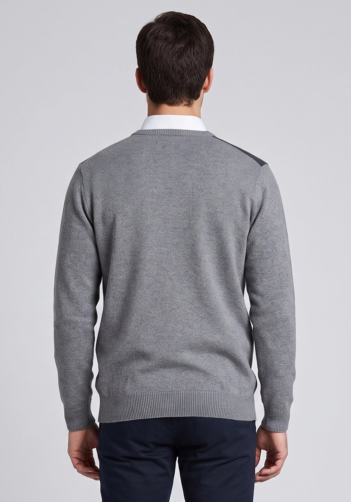 100% Lambswool DK Grey Pullover