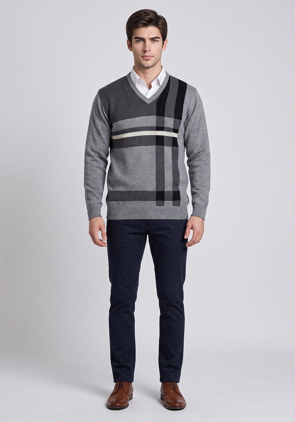 100% Lambswool DK Grey Pullover