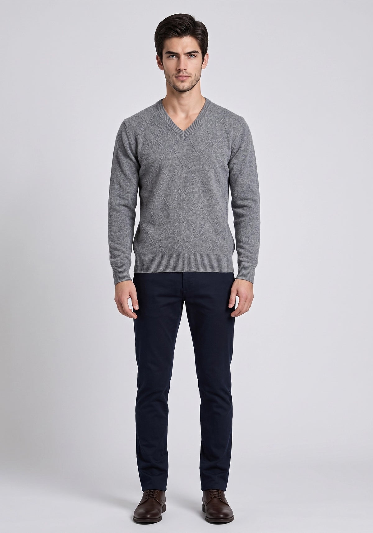 100% Lambswool Gray Mix Pullover