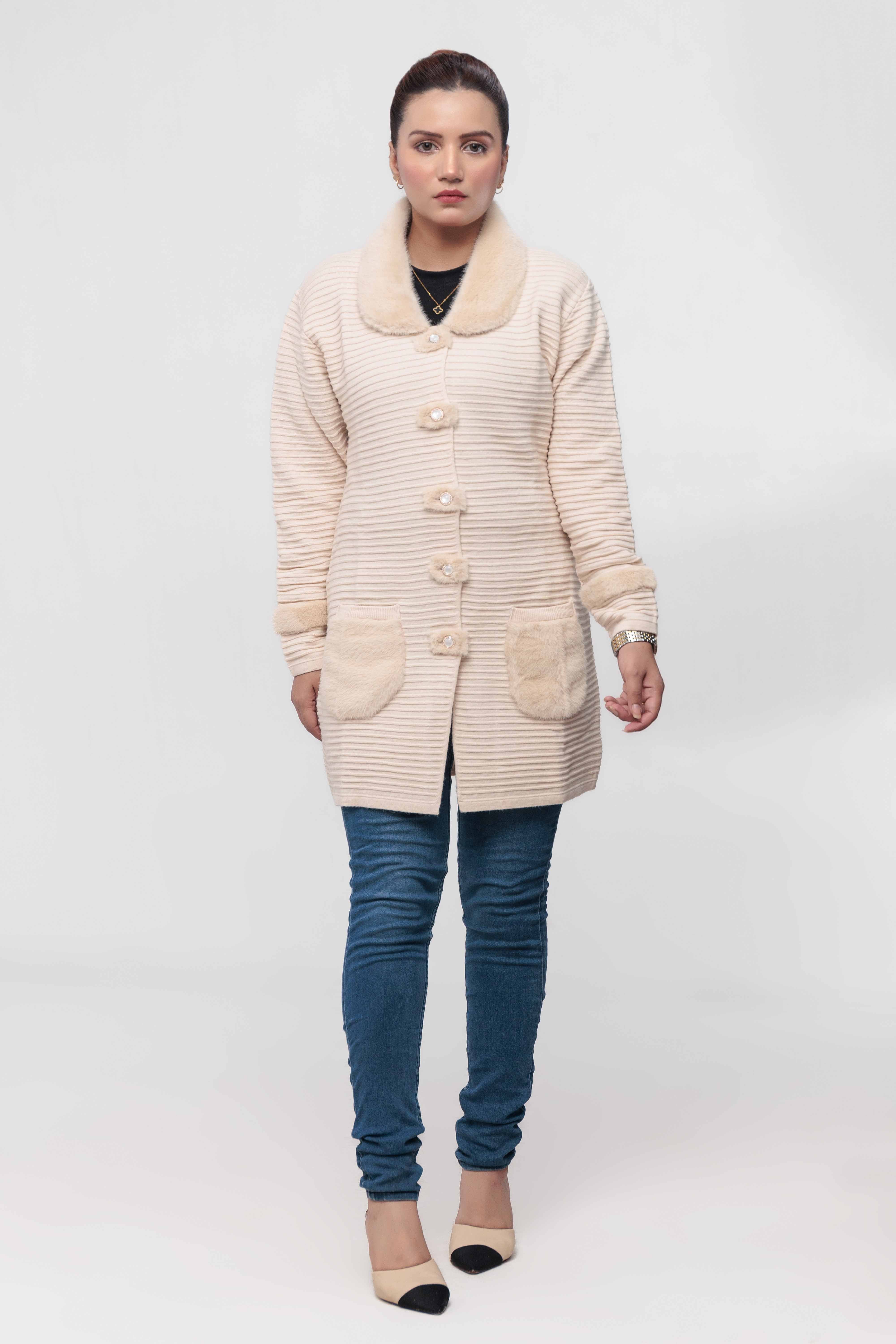 Acrylic Wool Long Coat