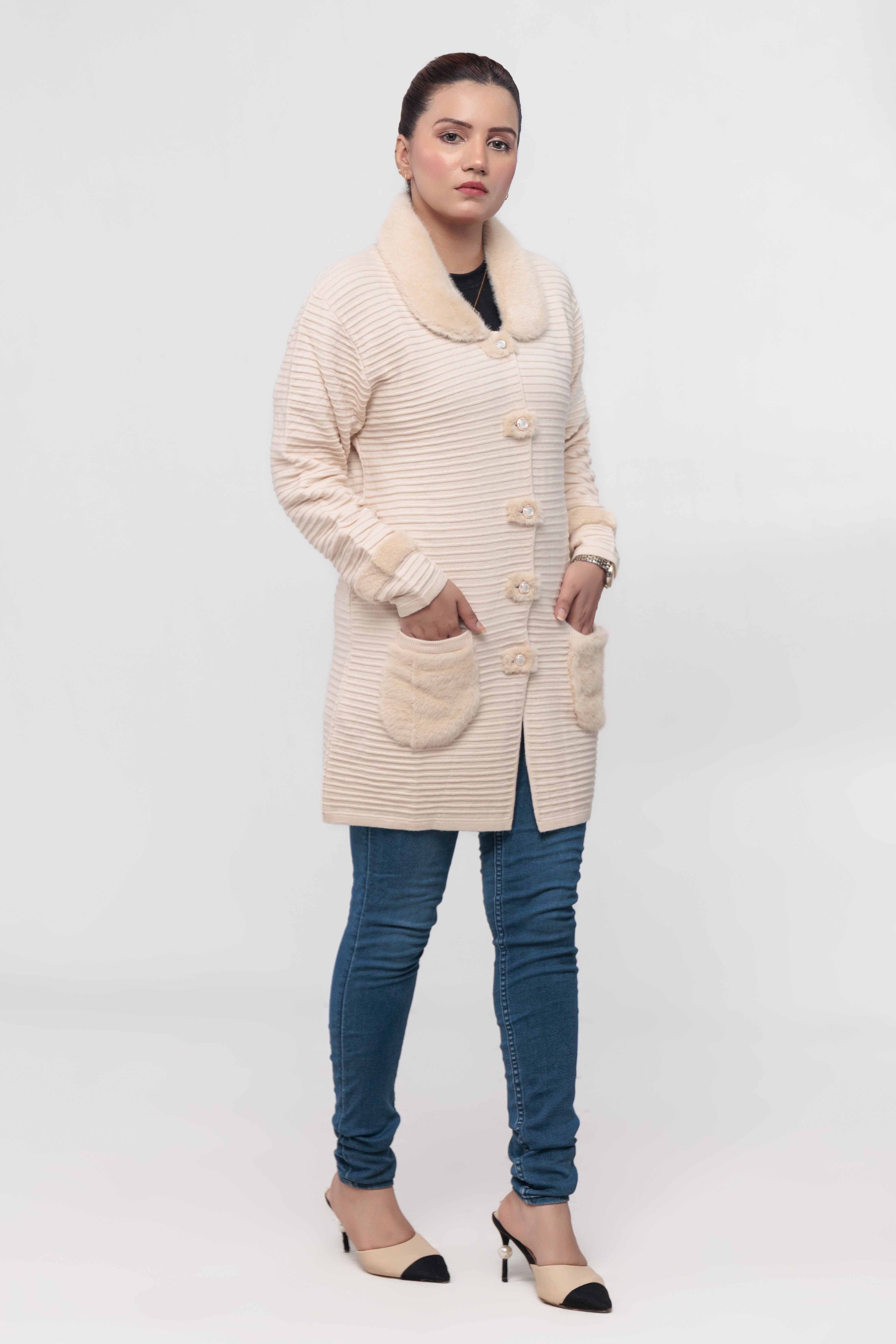 Acrylic Wool Long Coat
