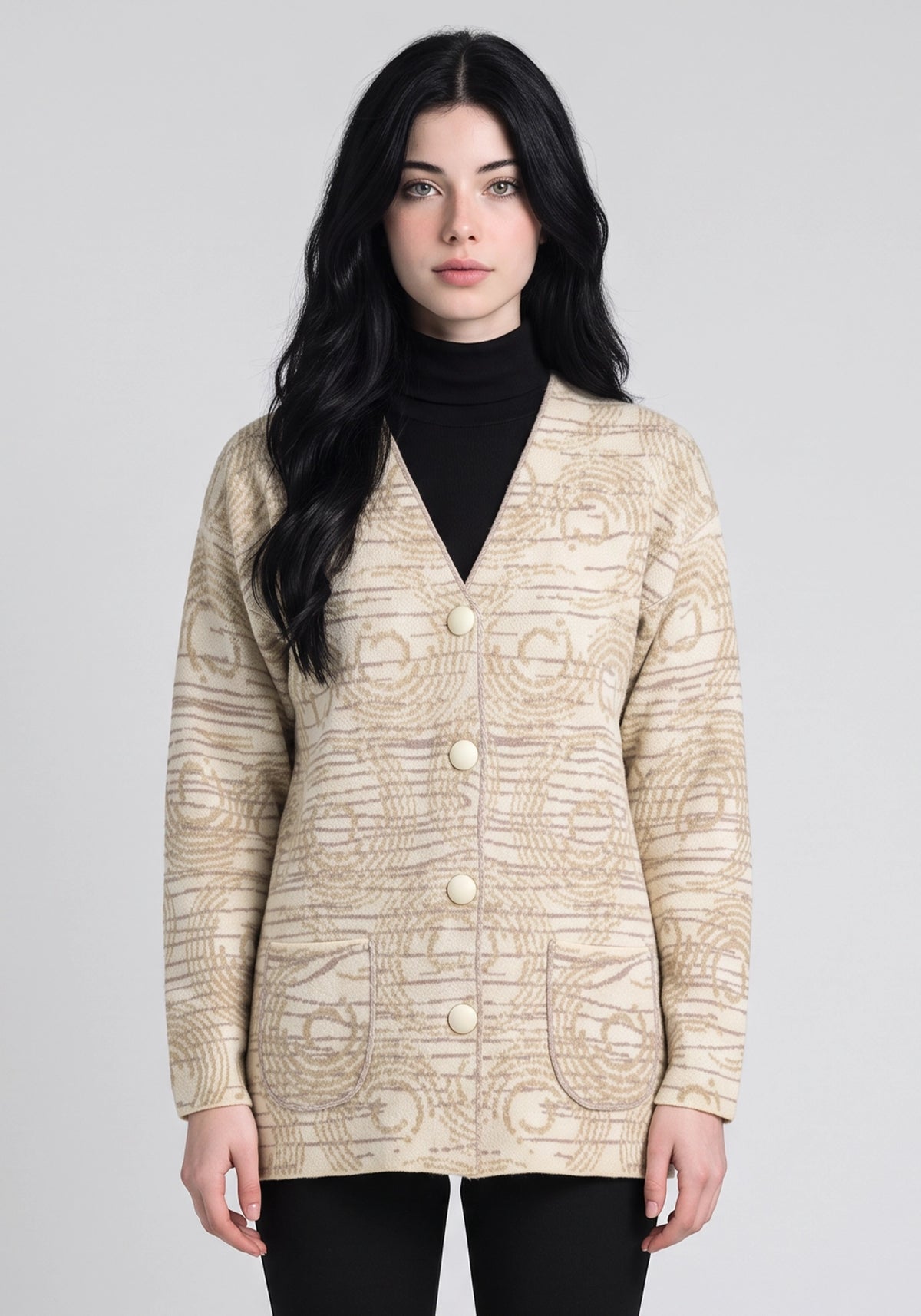 Soft Acrylic Wool Fawn Cardigan