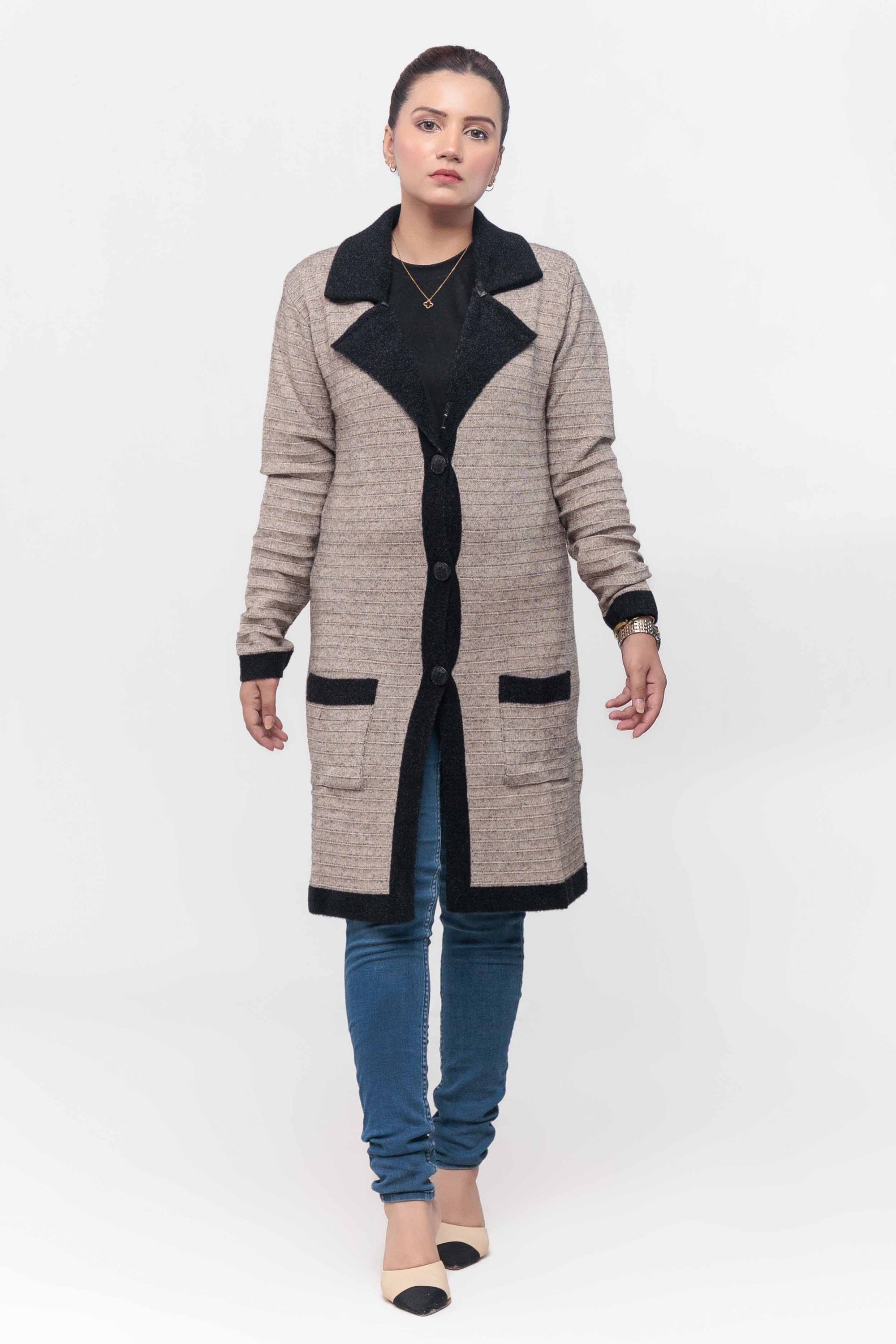 Acrylic Wool Long Coat
