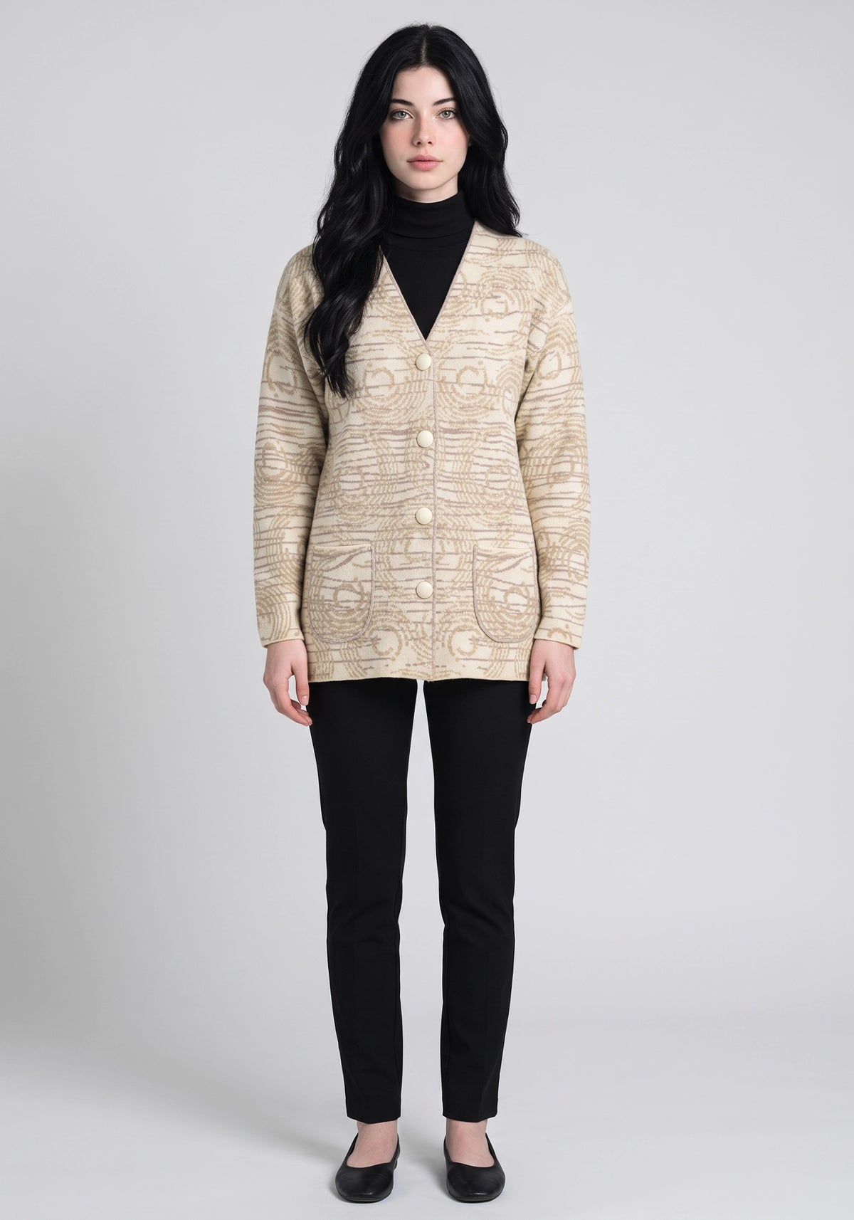 Soft Acrylic Wool Fawn Cardigan
