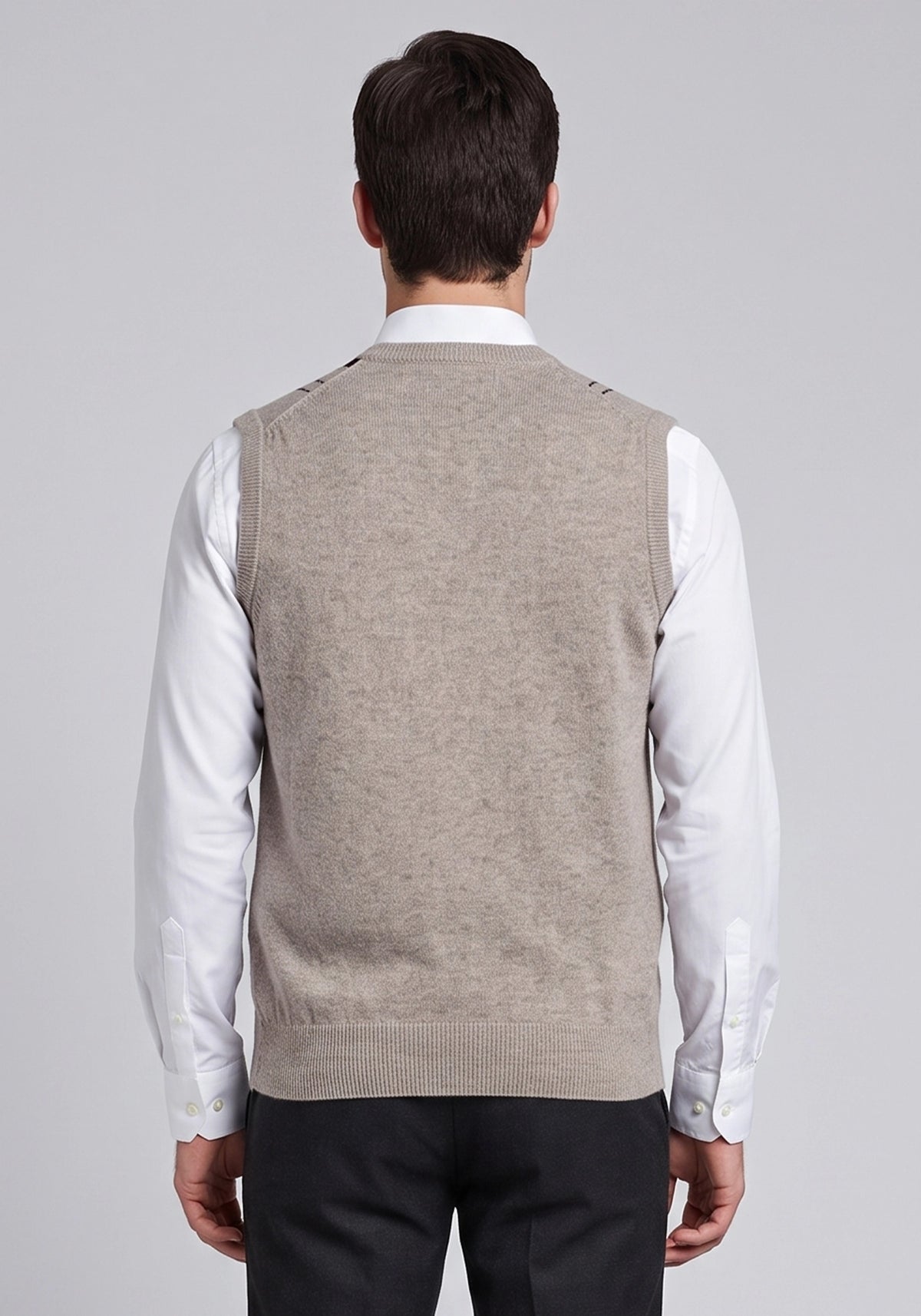 100% Lambswool Feader Beige Sleeveless