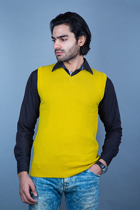 100% Super Lambswool Plain Sleeveless