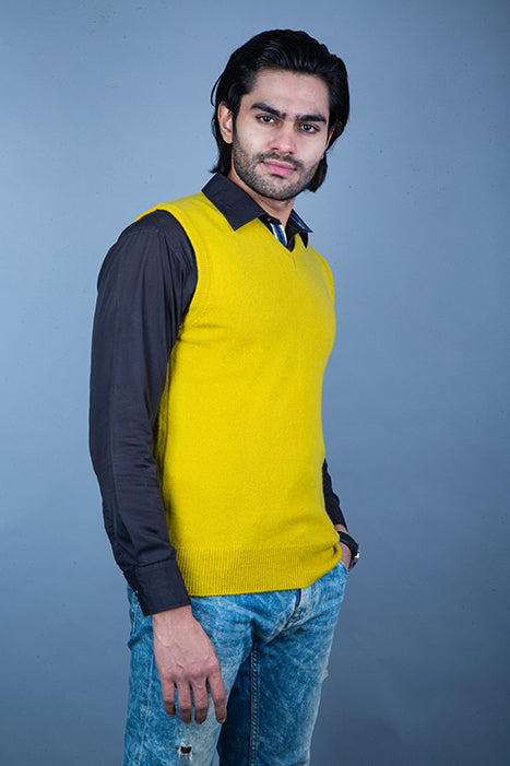 100% Super Lambswool Plain Sleeveless