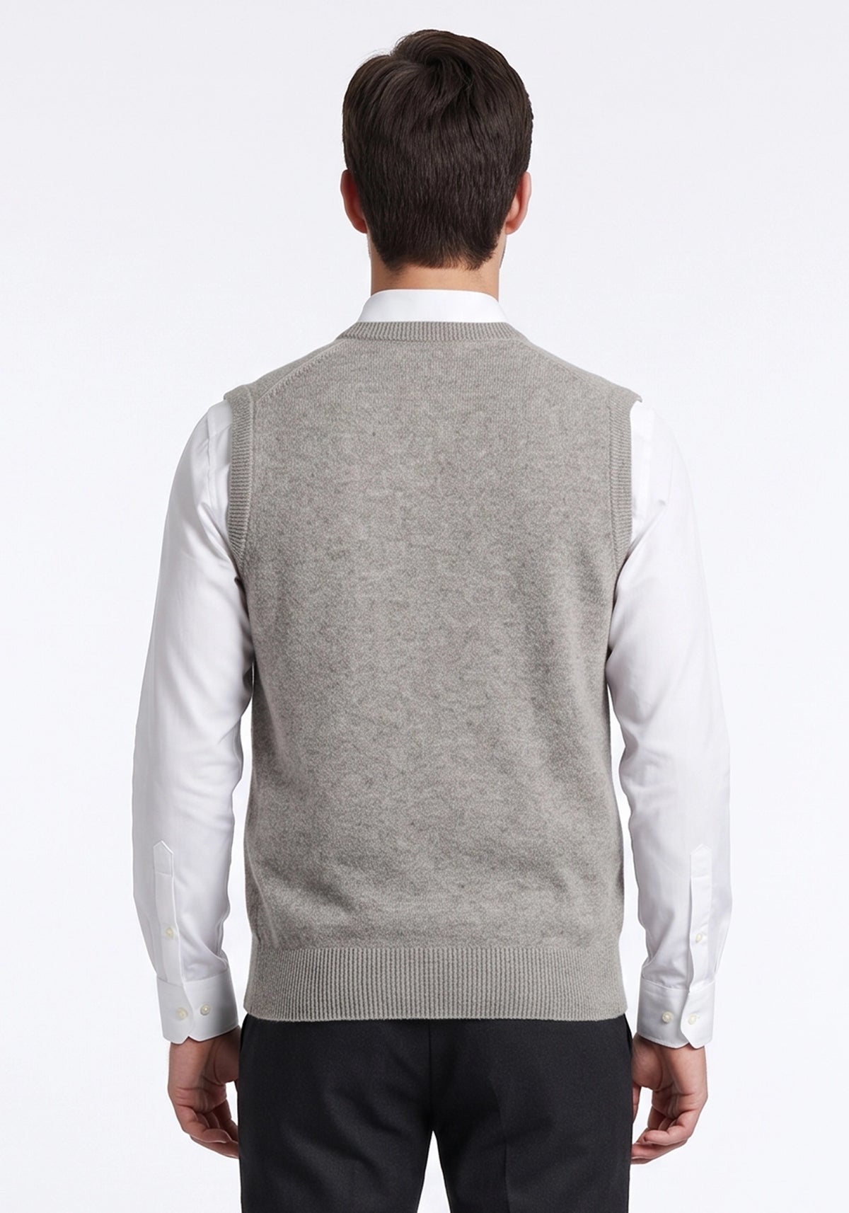 100% Lambswool Gray Blue Sleeveless