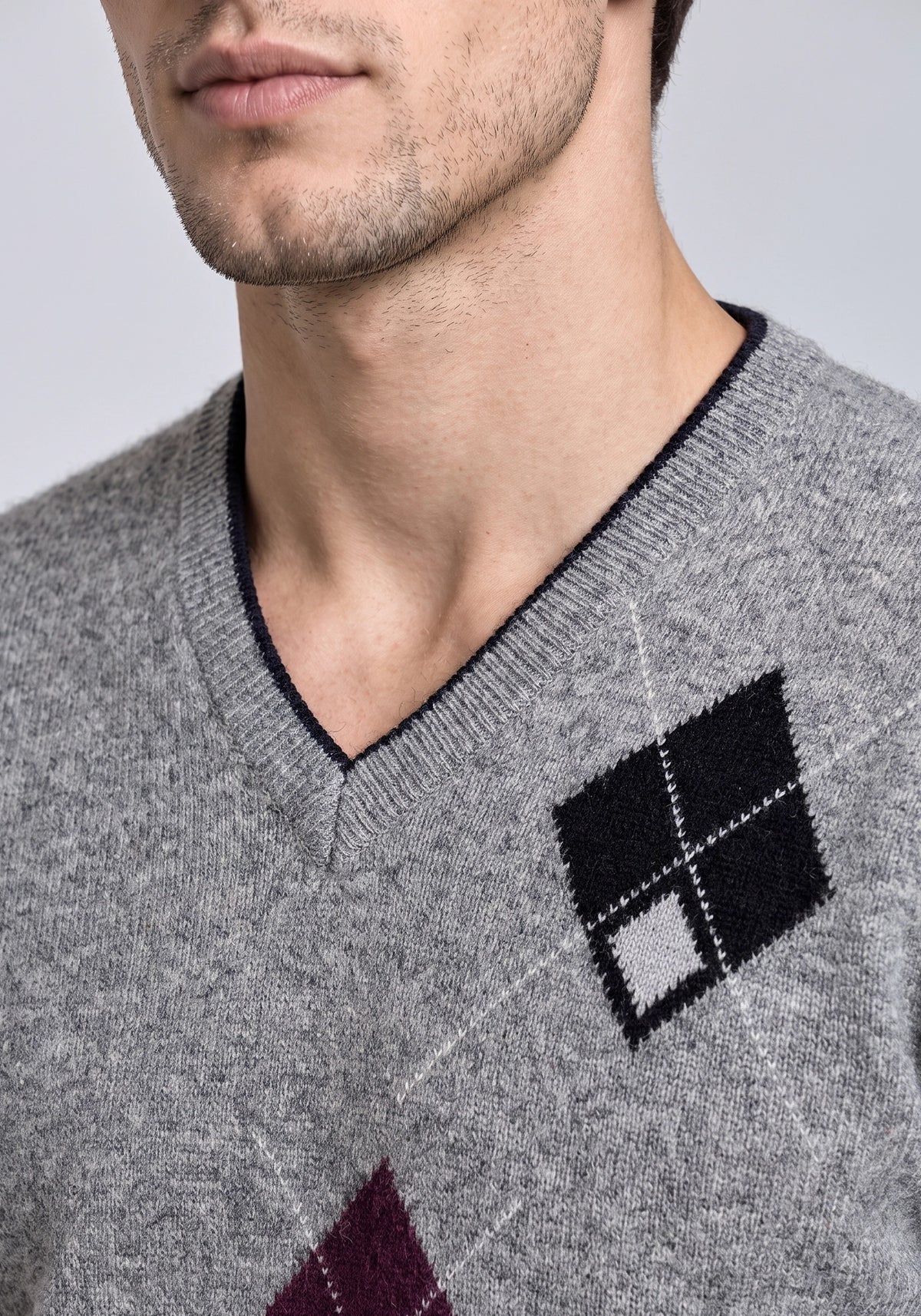 100% Lambswool Gray Mix Pullover