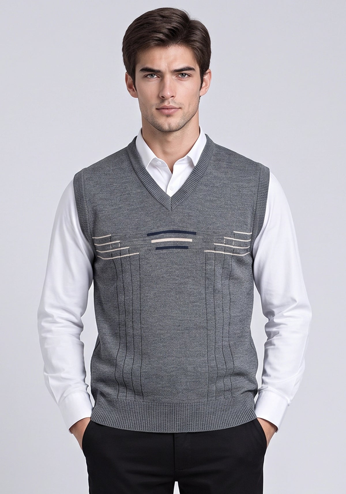 Wool Blend Gray Mix Sleeveless