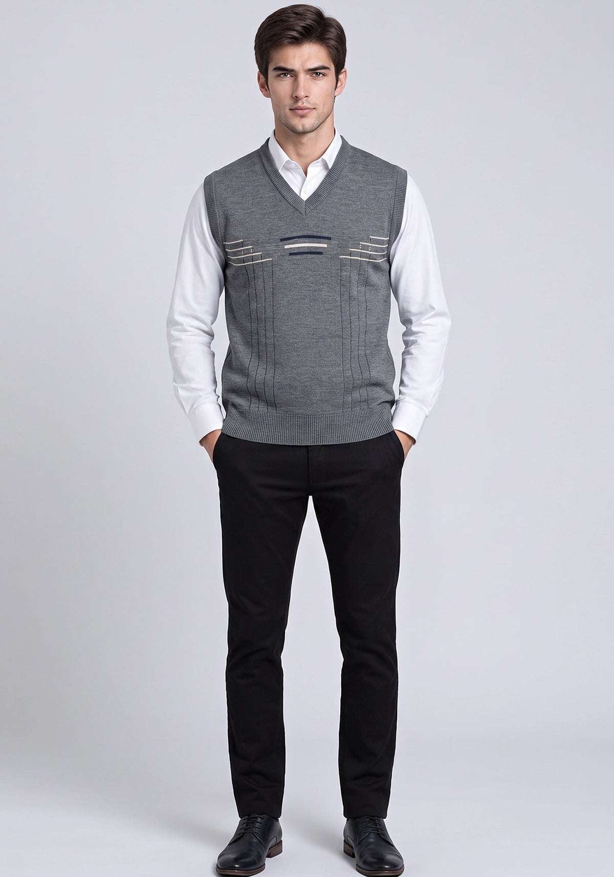 Wool Blend Gray Mix Sleeveless