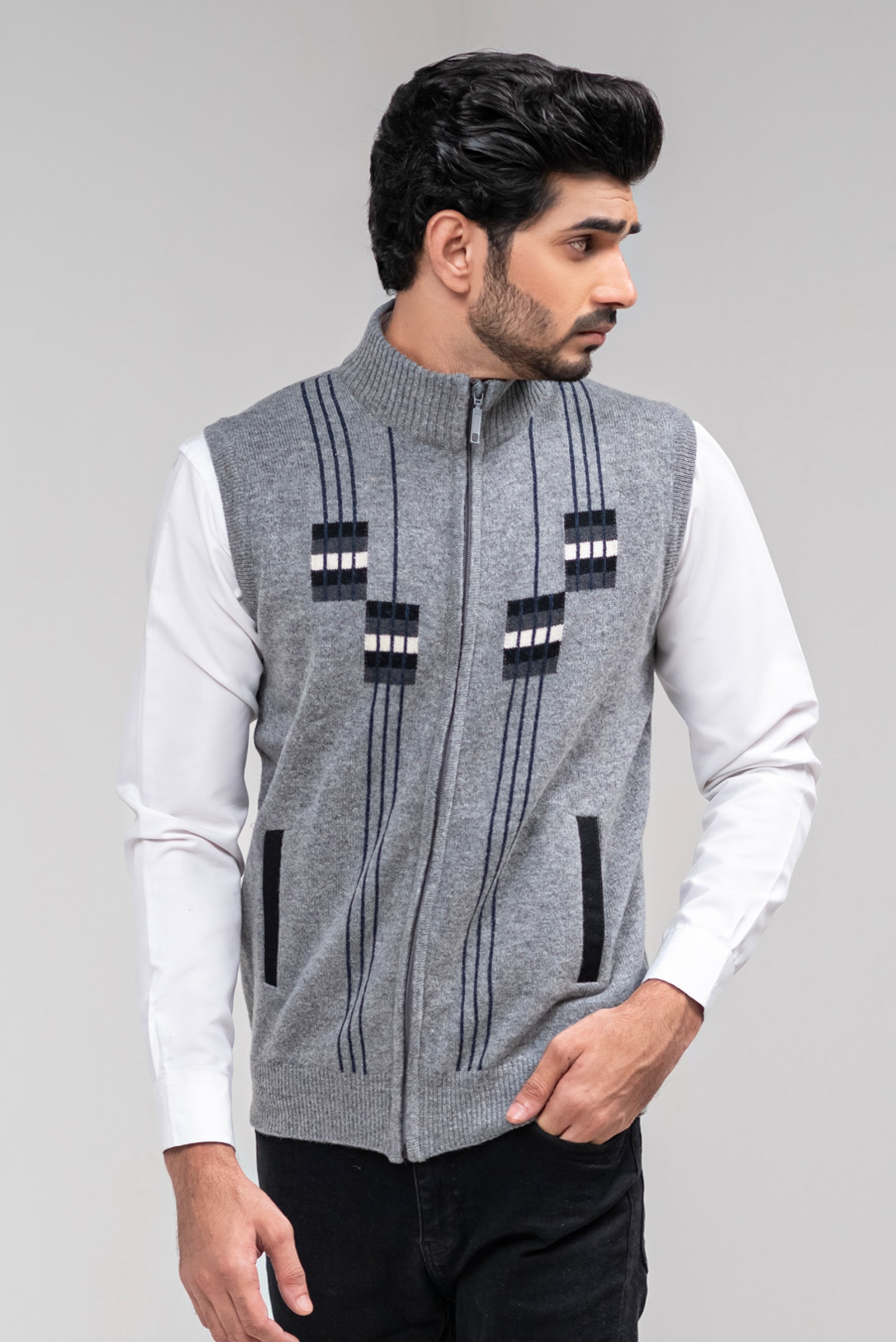 100% Lambswool Sleeveless Zipper